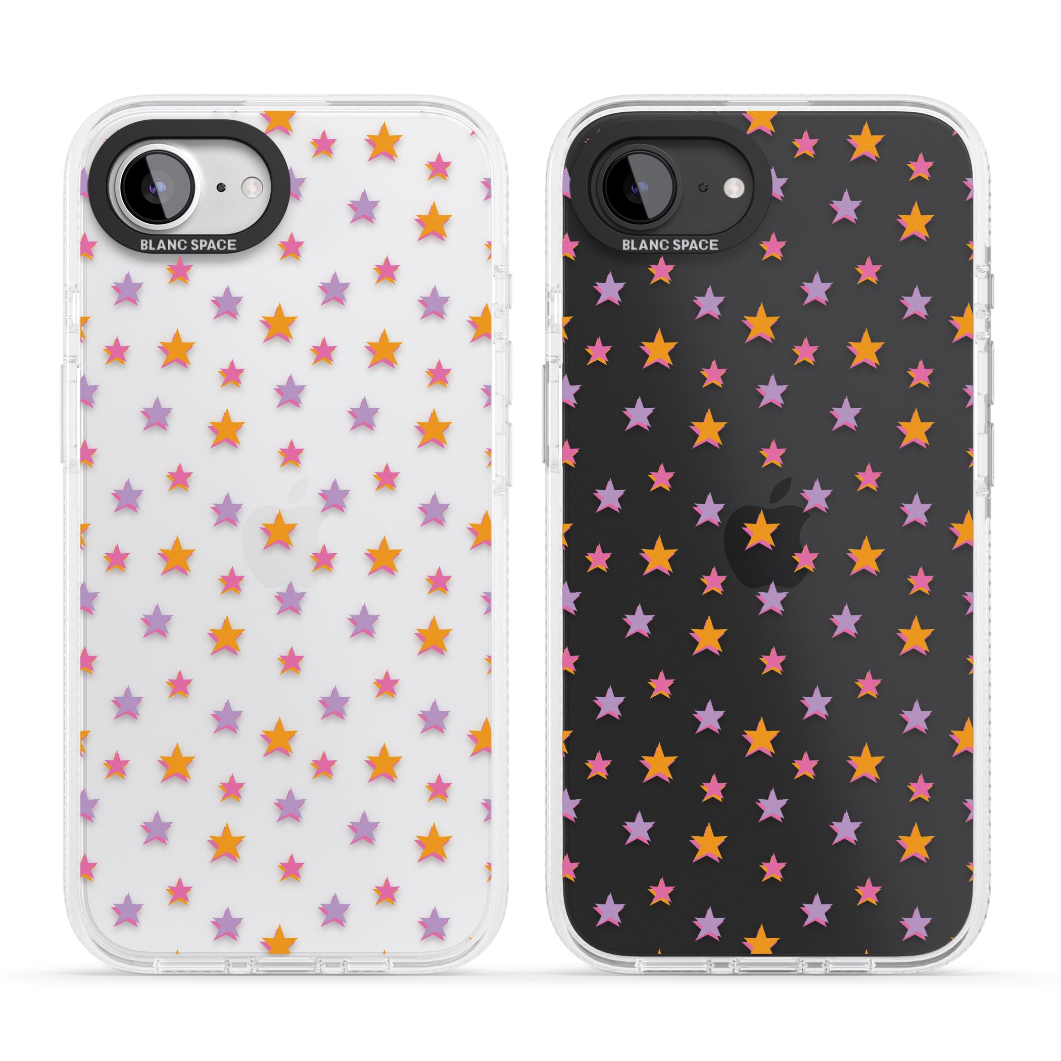 Spangling Stars Pattern iPhone 16e Clear Case Impact Air - Blanc Space