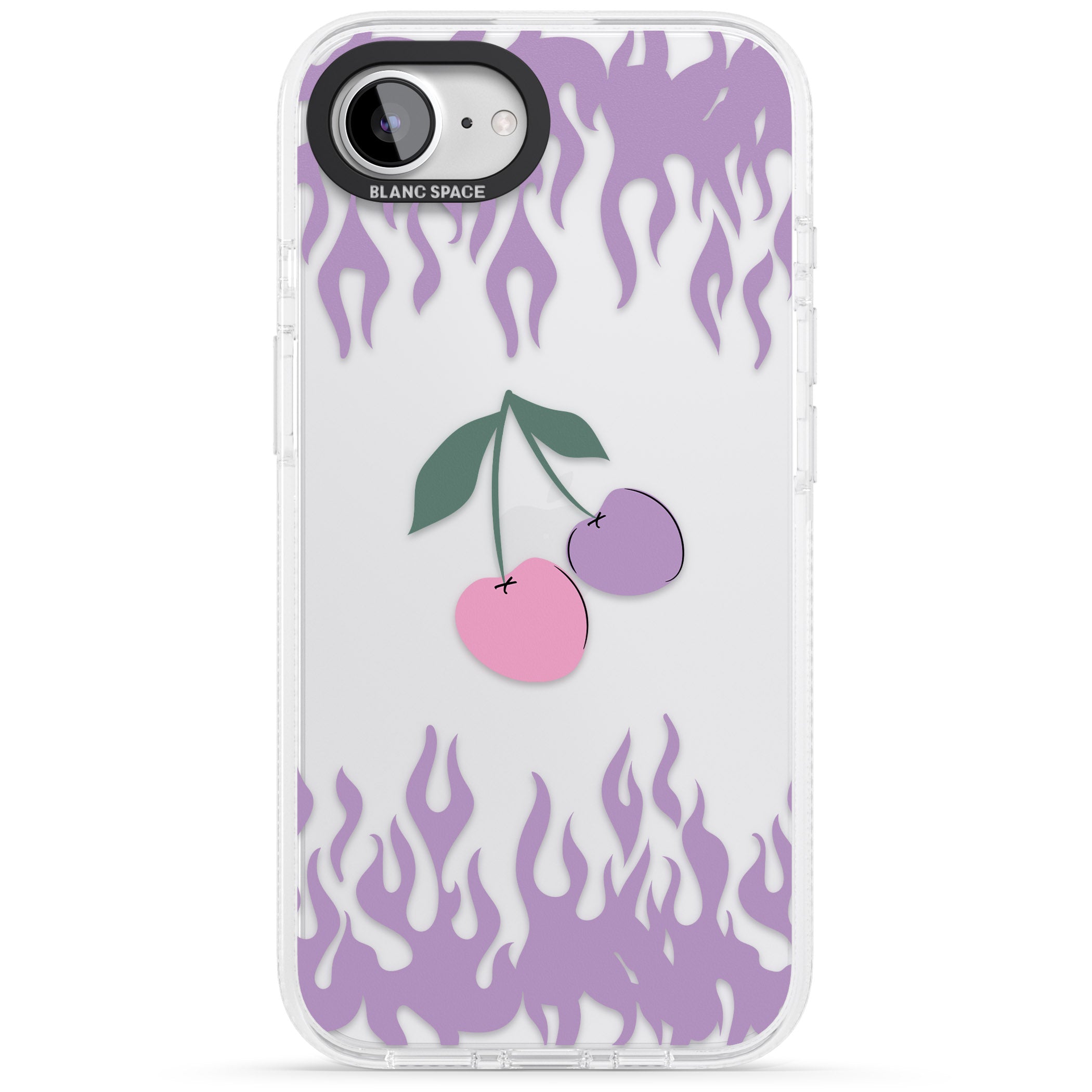 Cherries n' Flames iPhone 16e Clear Case Impact Air - Blanc Space