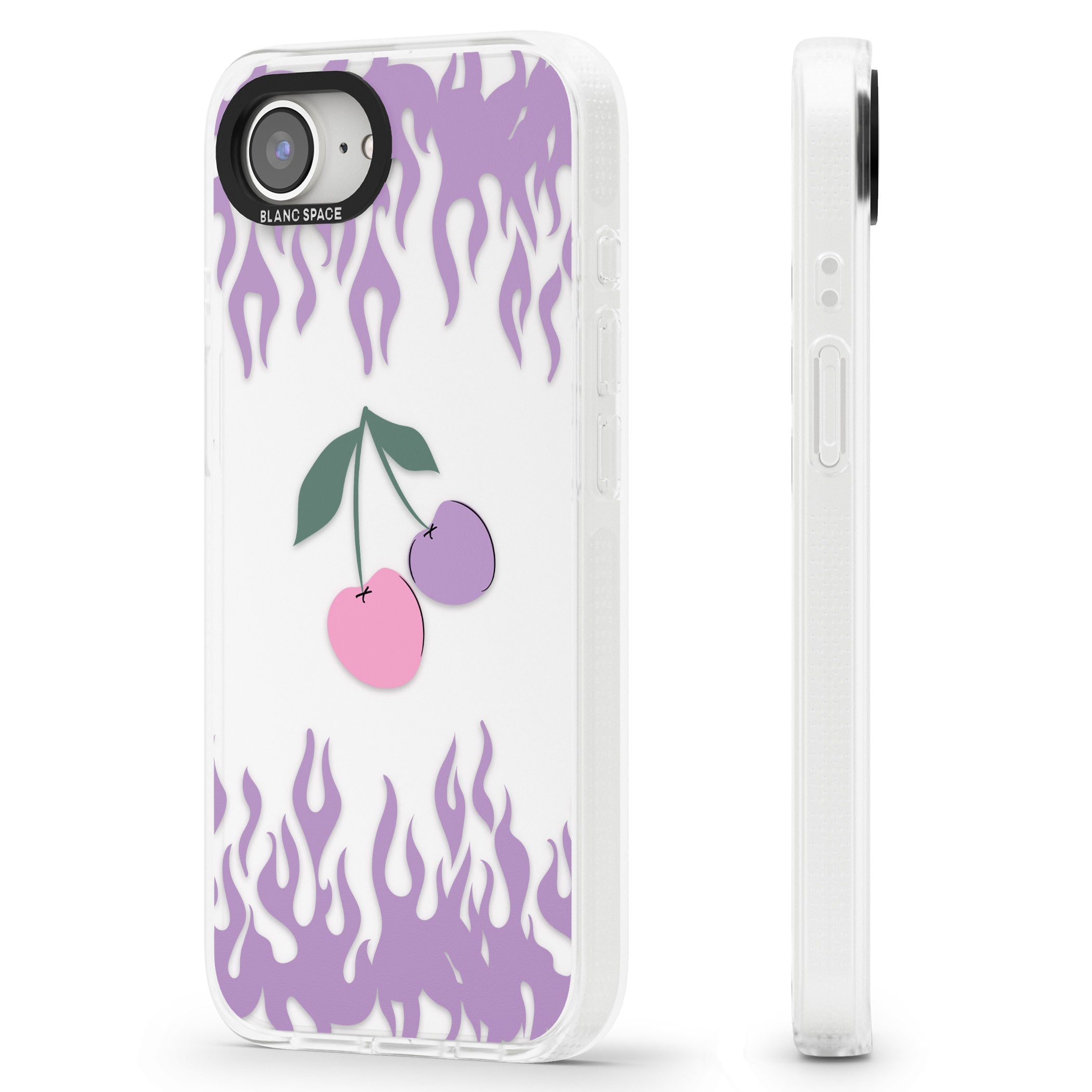 Cherries n' Flames iPhone 16e Clear Case Impact Air - Blanc Space