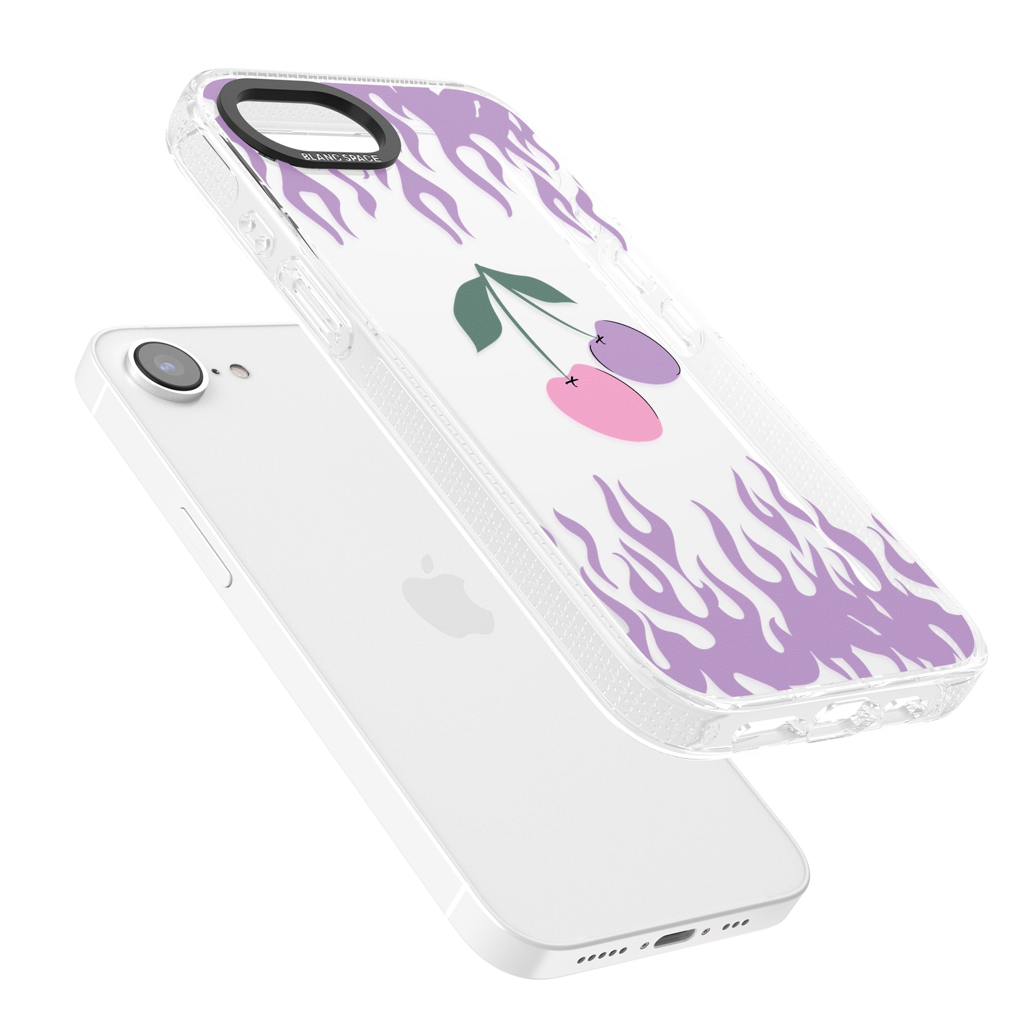 Cherries n' Flames iPhone 16e Clear Case Impact Air - Blanc Space