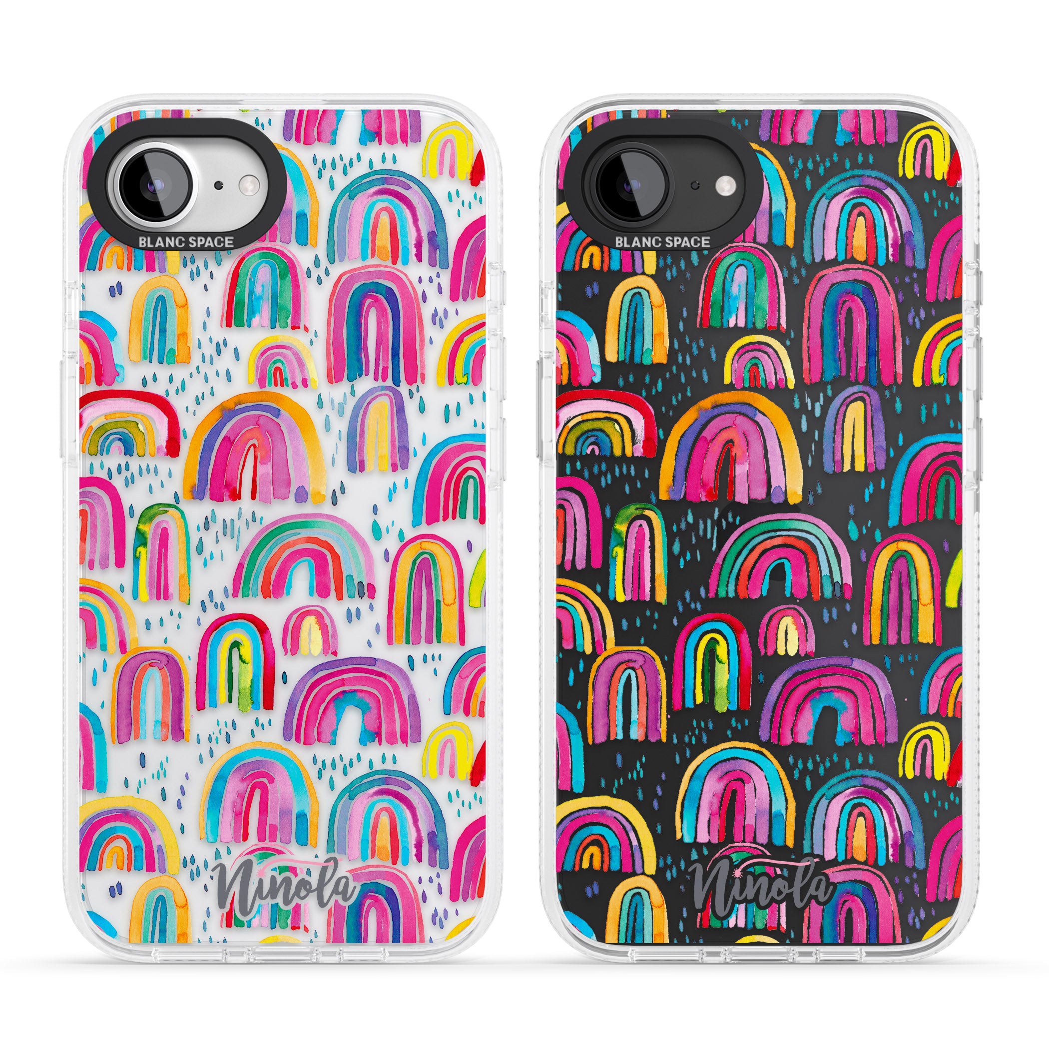 Cute Watercolor Rainbows iPhone 16e Clear Case Impact Air - Blanc Space