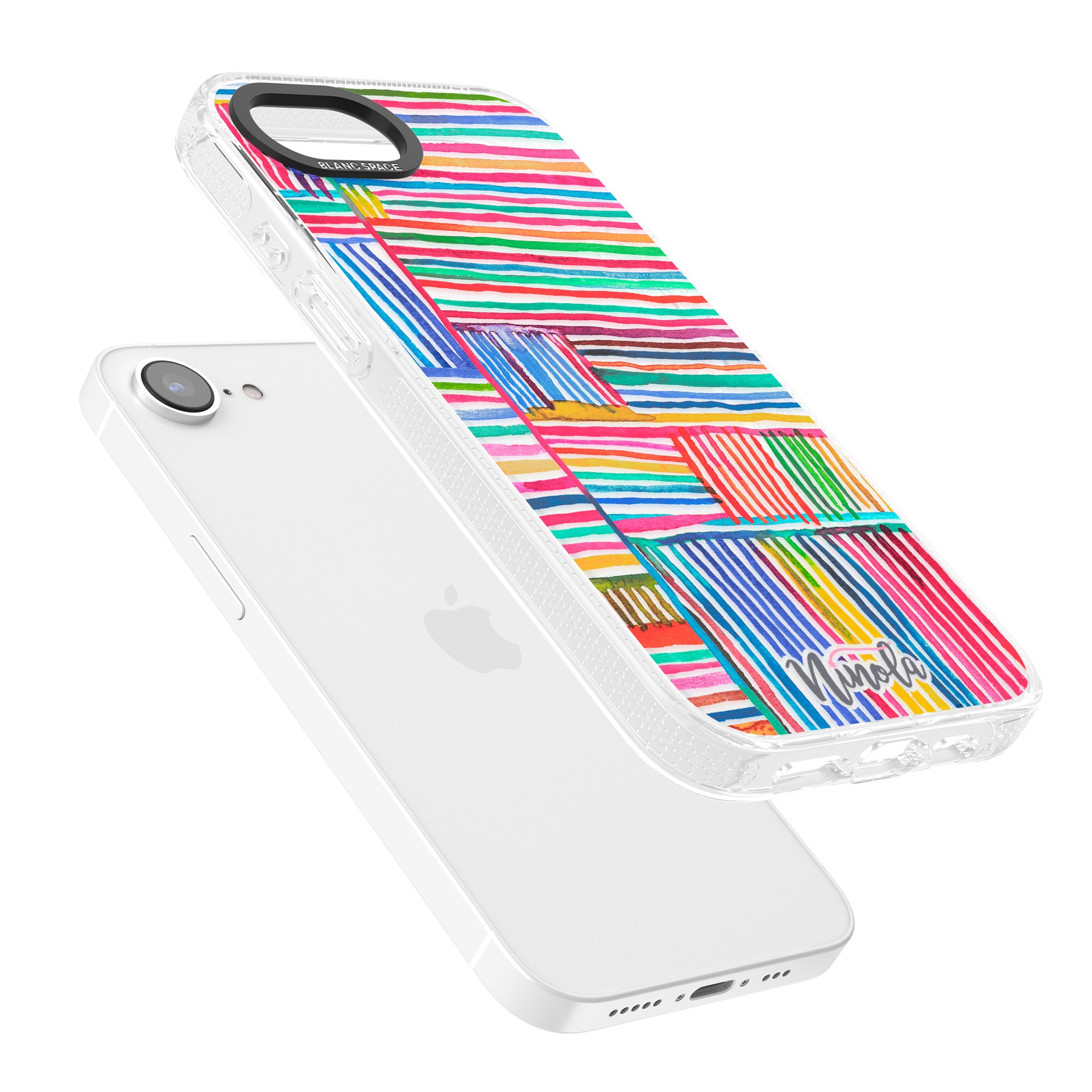 Watercolor Relaxing Lines iPhone 16e Clear Case Impact Air - Blanc Space