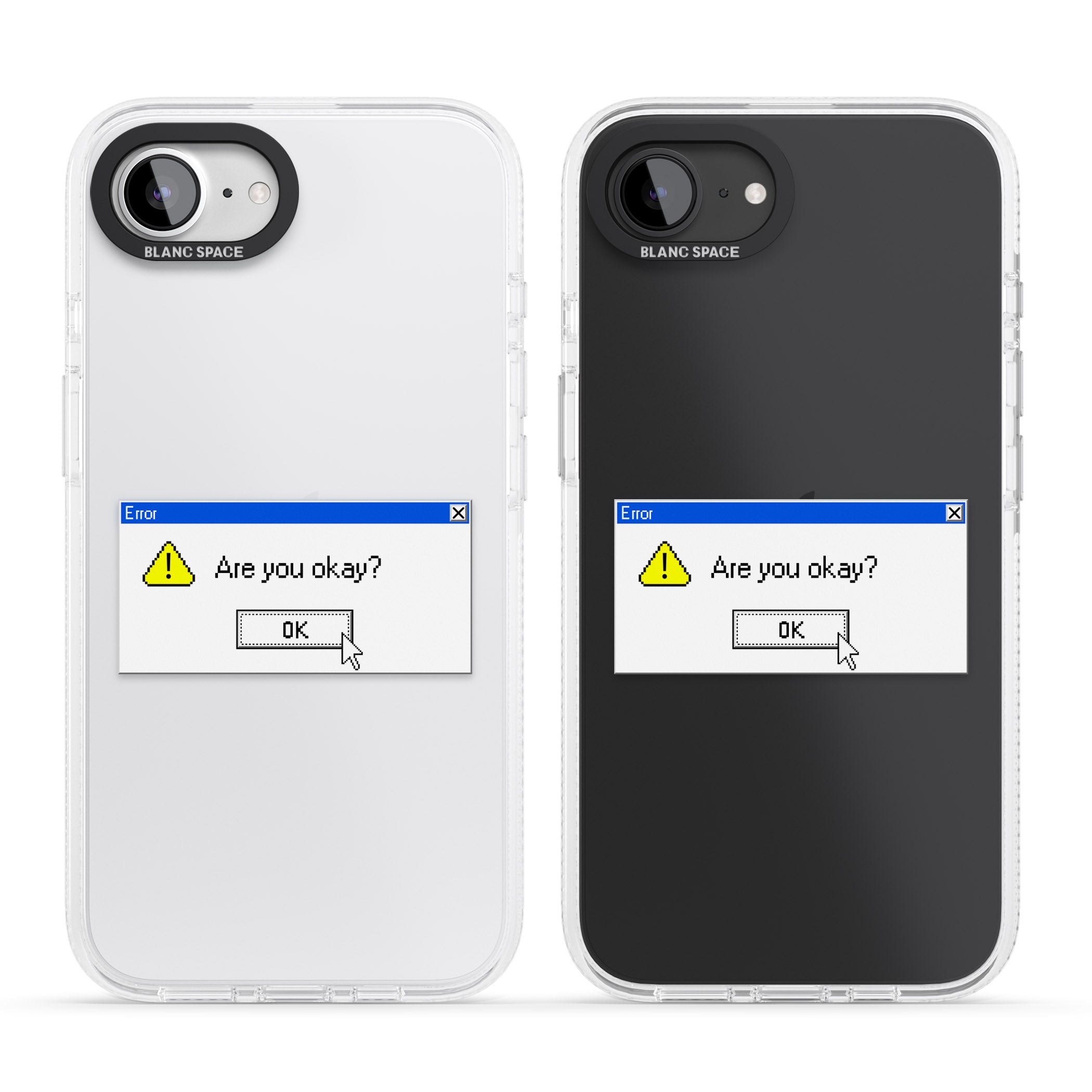 Are you okay?.exe iPhone 16e Clear Case Impact Air - Blanc Space