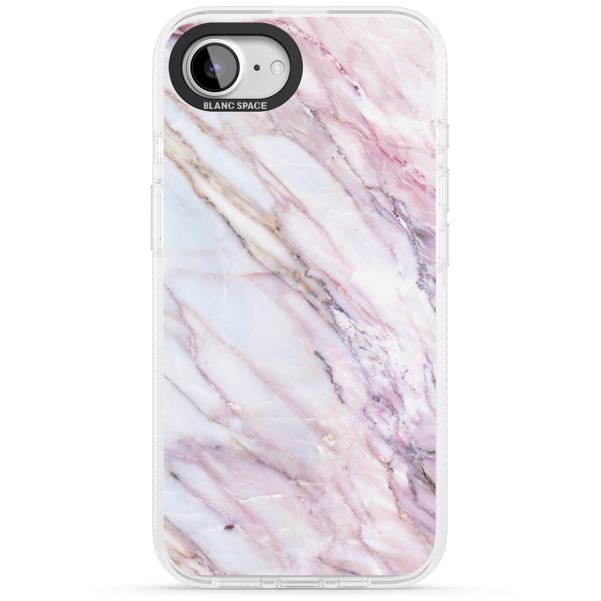 Pink & Purple Marble iPhone 16e Clear Case Impact Air - Blanc Space