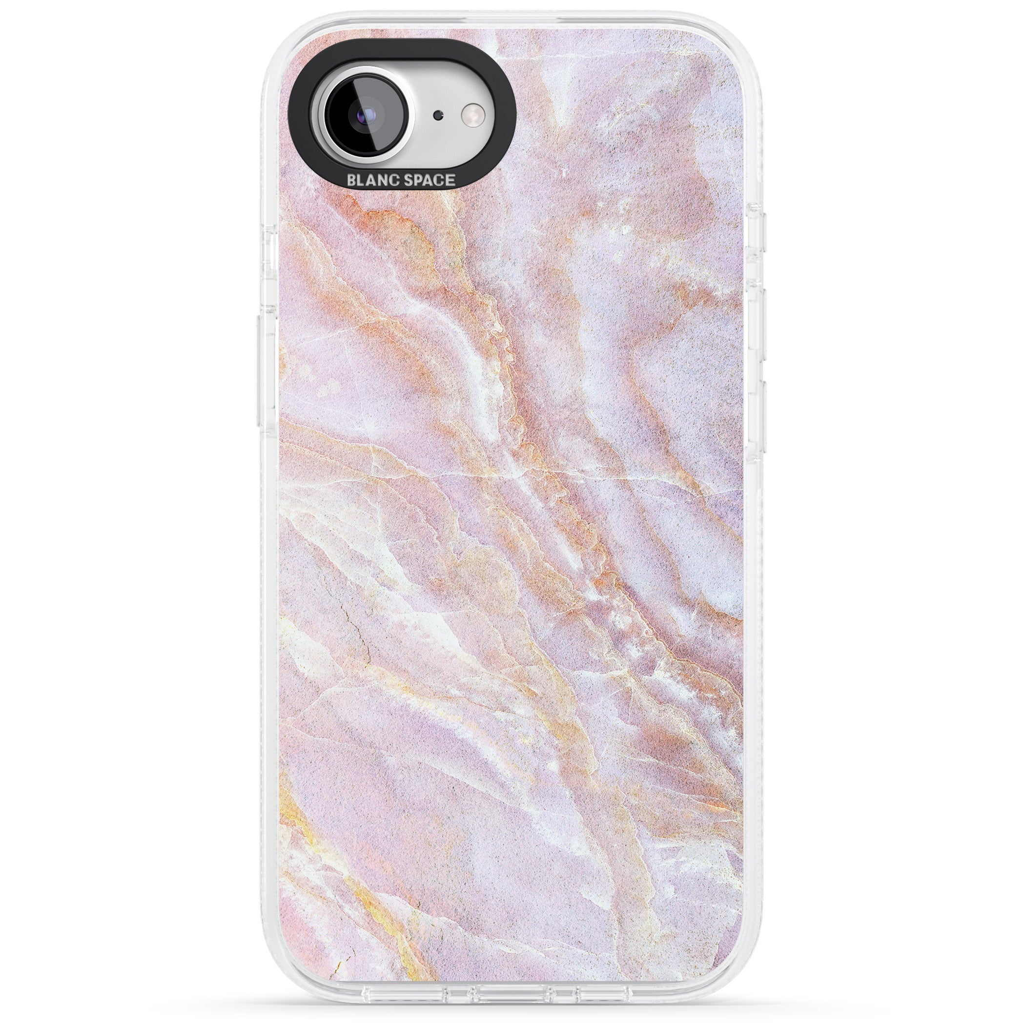Soft Pink & Yellow Onyx Marble iPhone 16e Clear Case Impact Air - Blanc Space