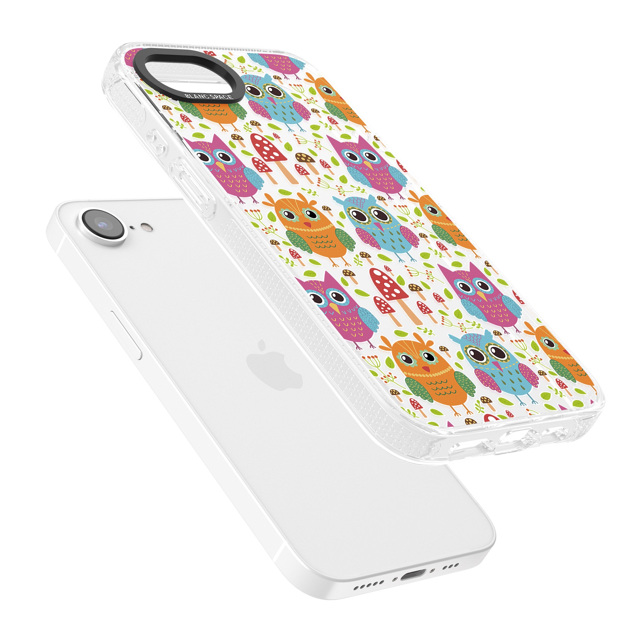 Forrest Owl Clear Pattern iPhone 16e Clear Case Impact Air - Blanc Space