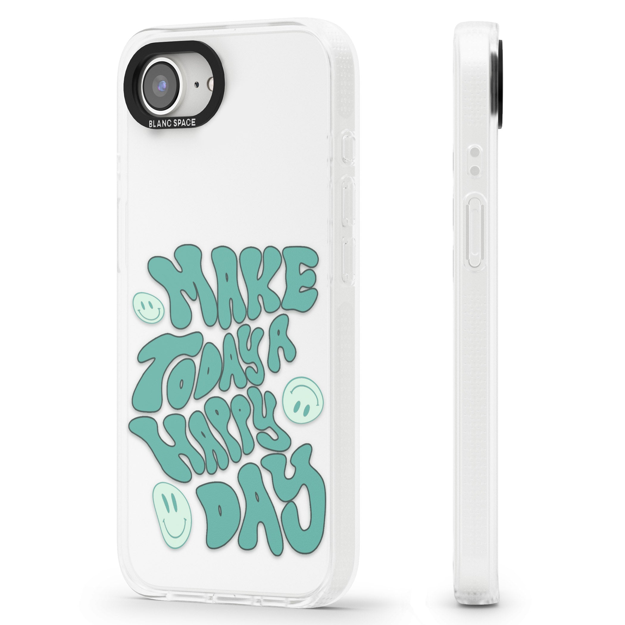 Make Today A Happy Day iPhone 16e Clear Case Impact Air - Blanc Space