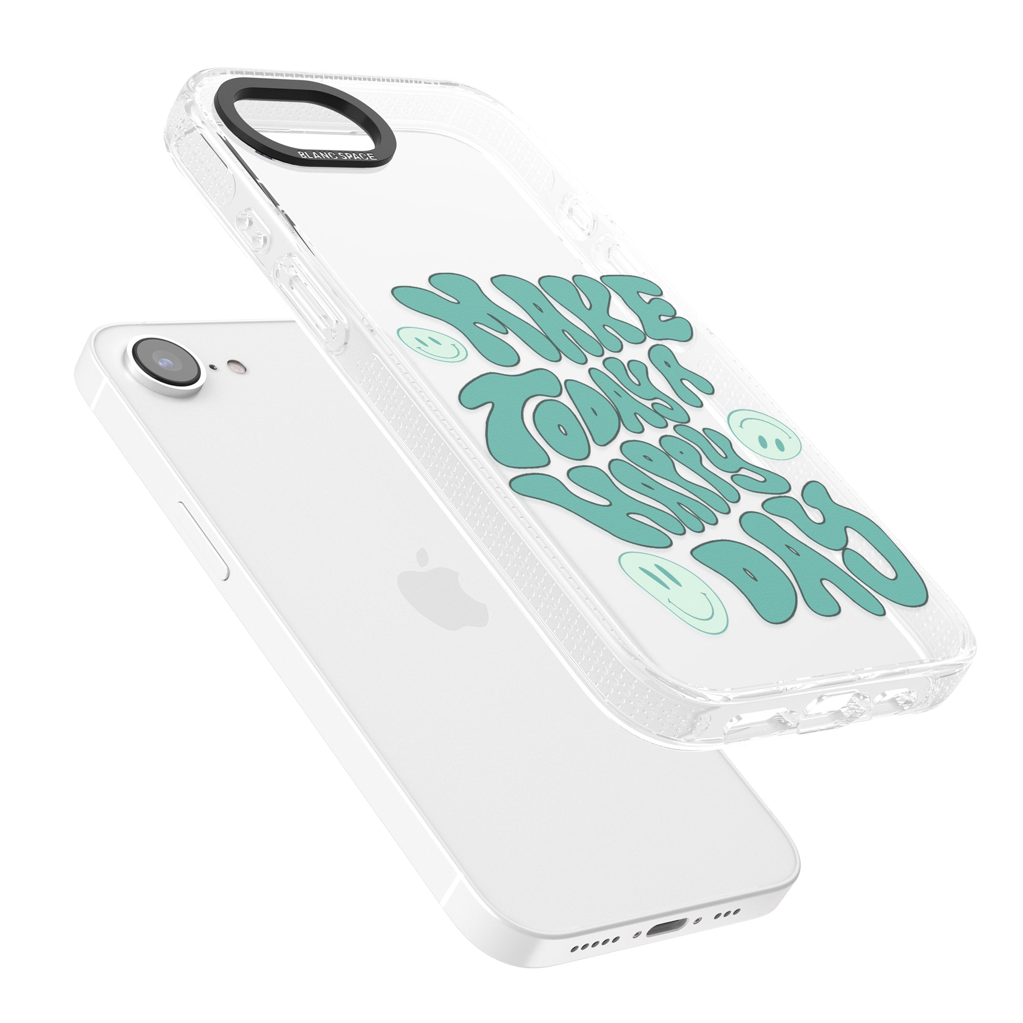 Make Today A Happy Day iPhone 16e Clear Case Impact Air - Blanc Space