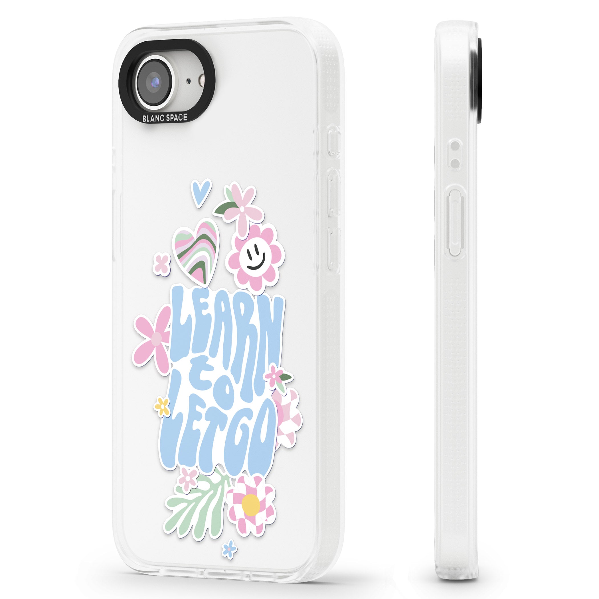 Learn To Let Go iPhone 16e Clear Case Impact Air - Blanc Space