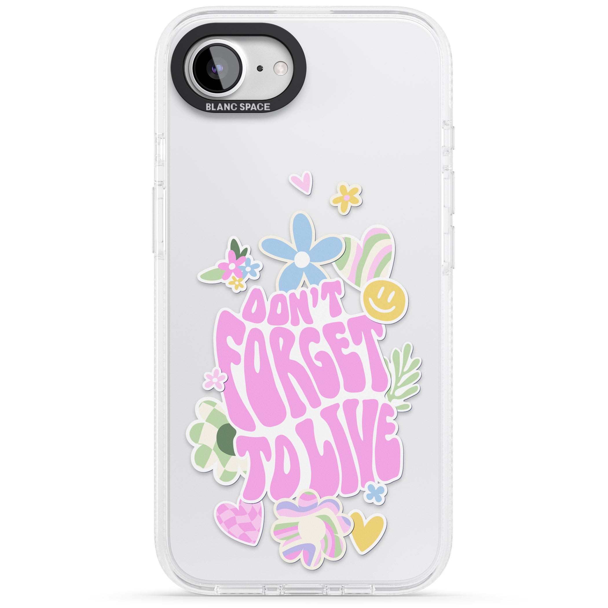 Don't Forget To Live iPhone 16e Clear Case Impact Air - Blanc Space