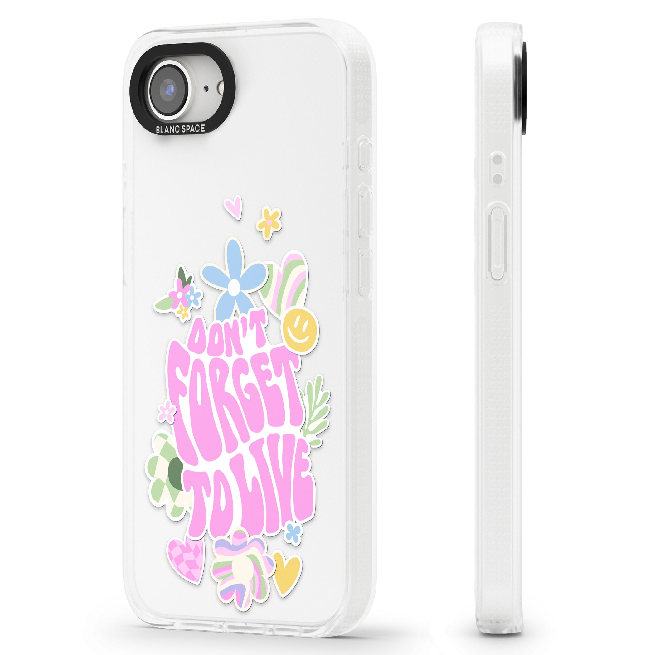 Don't Forget To Live iPhone 16e Clear Case Impact Air - Blanc Space