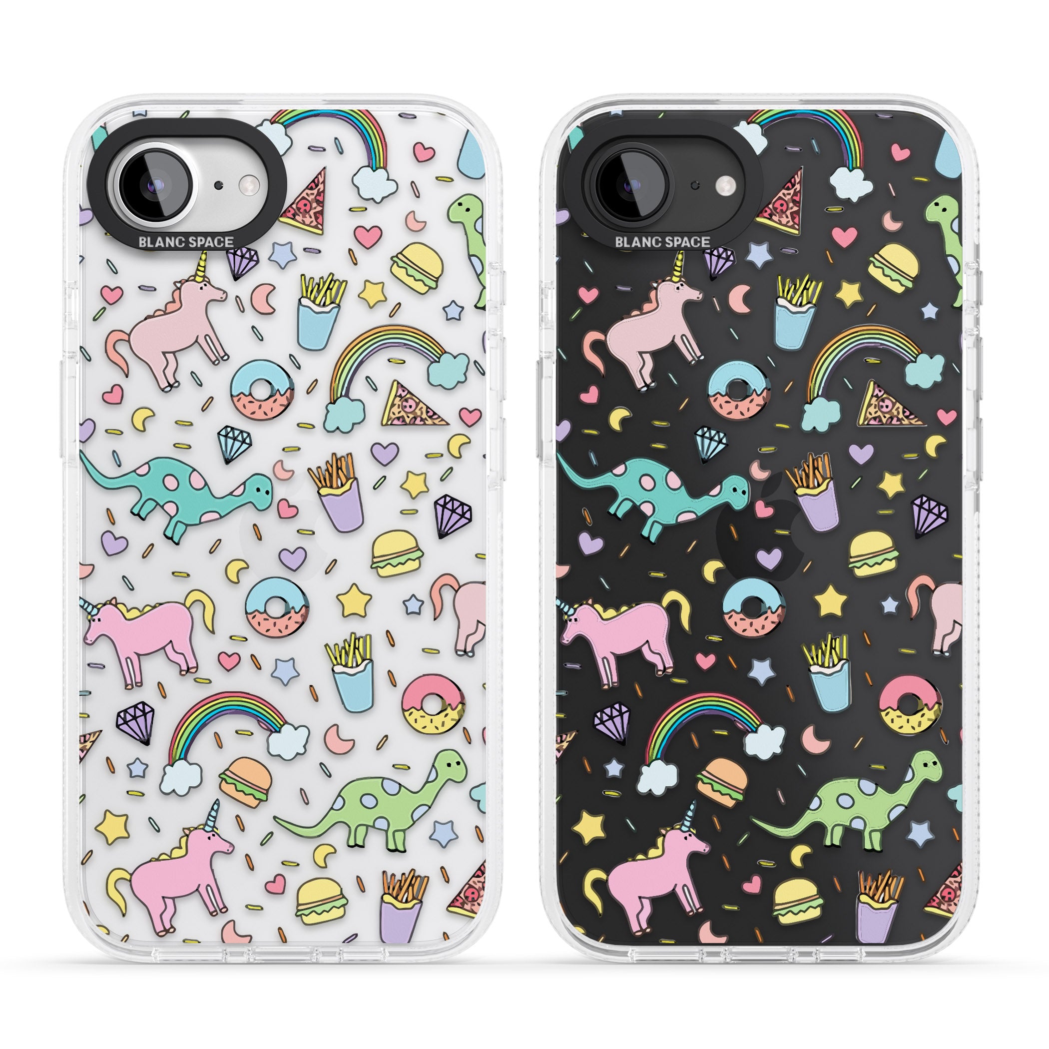 Cute Pattern iPhone 16e Clear Case Impact Air - Blanc Space