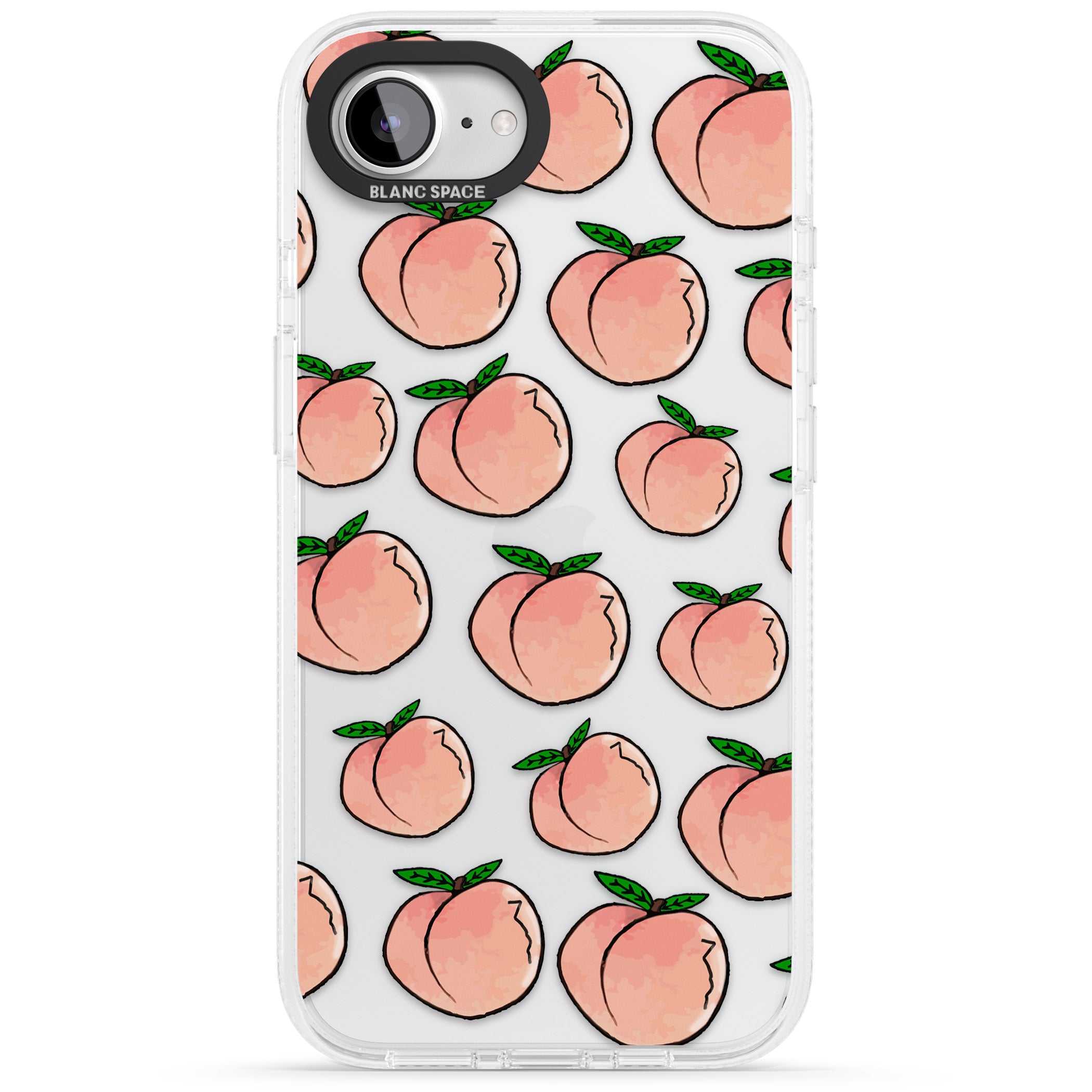Life's a Peach iPhone 16e Clear Case Impact Air - Blanc Space
