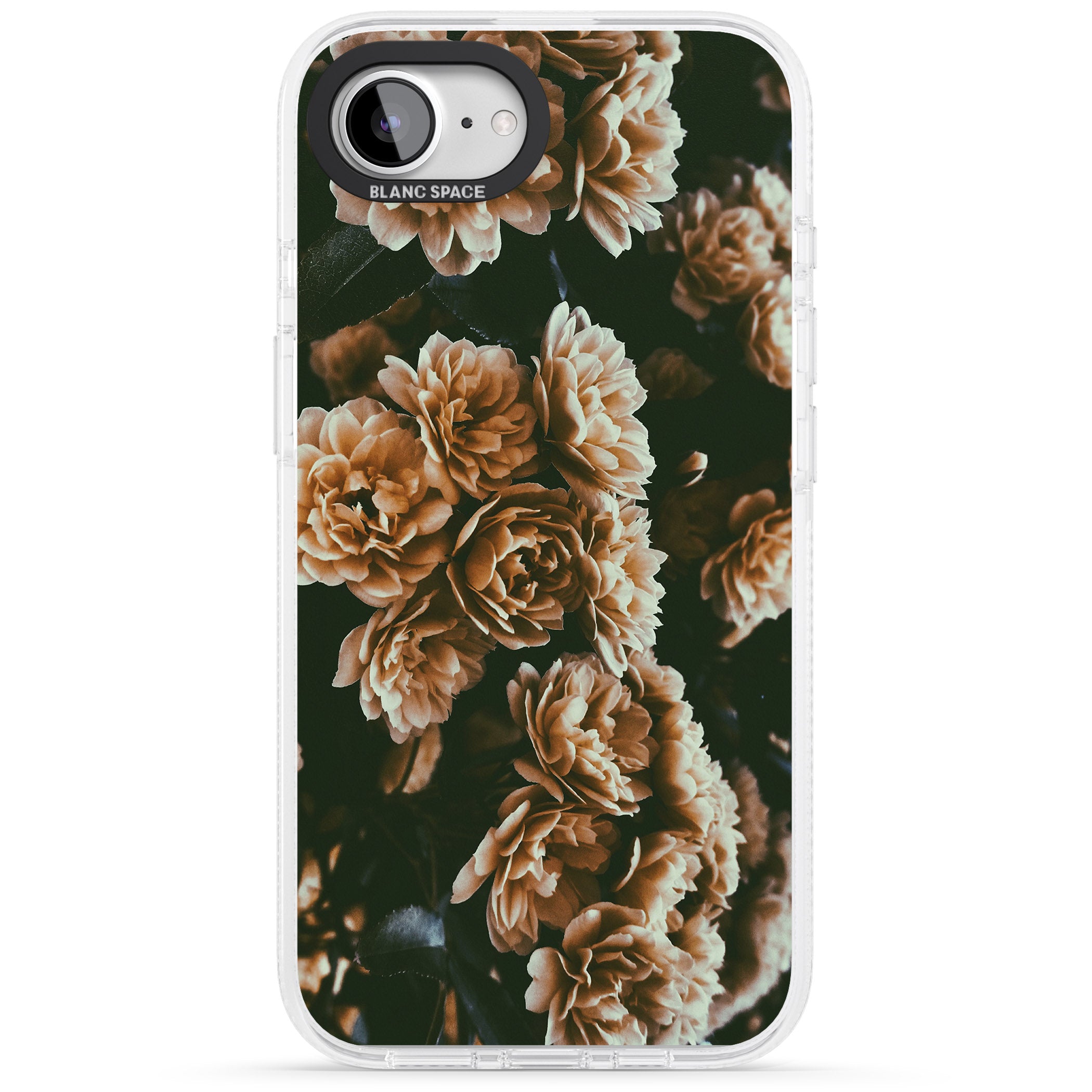 White Peonies - Real Floral Photographs iPhone 16e Clear Case Impact Air - Blanc Space