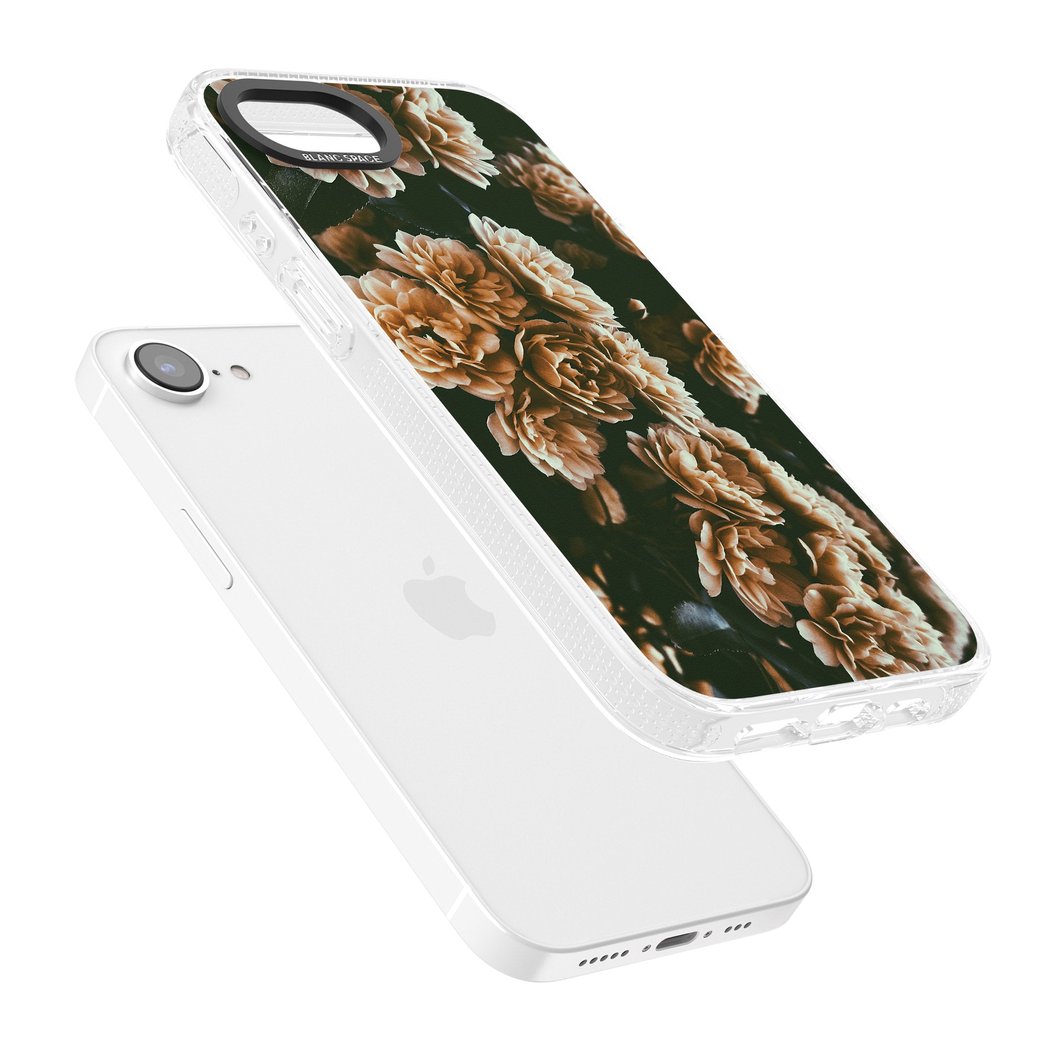 White Peonies - Real Floral Photographs iPhone 16e Clear Case Impact Air - Blanc Space
