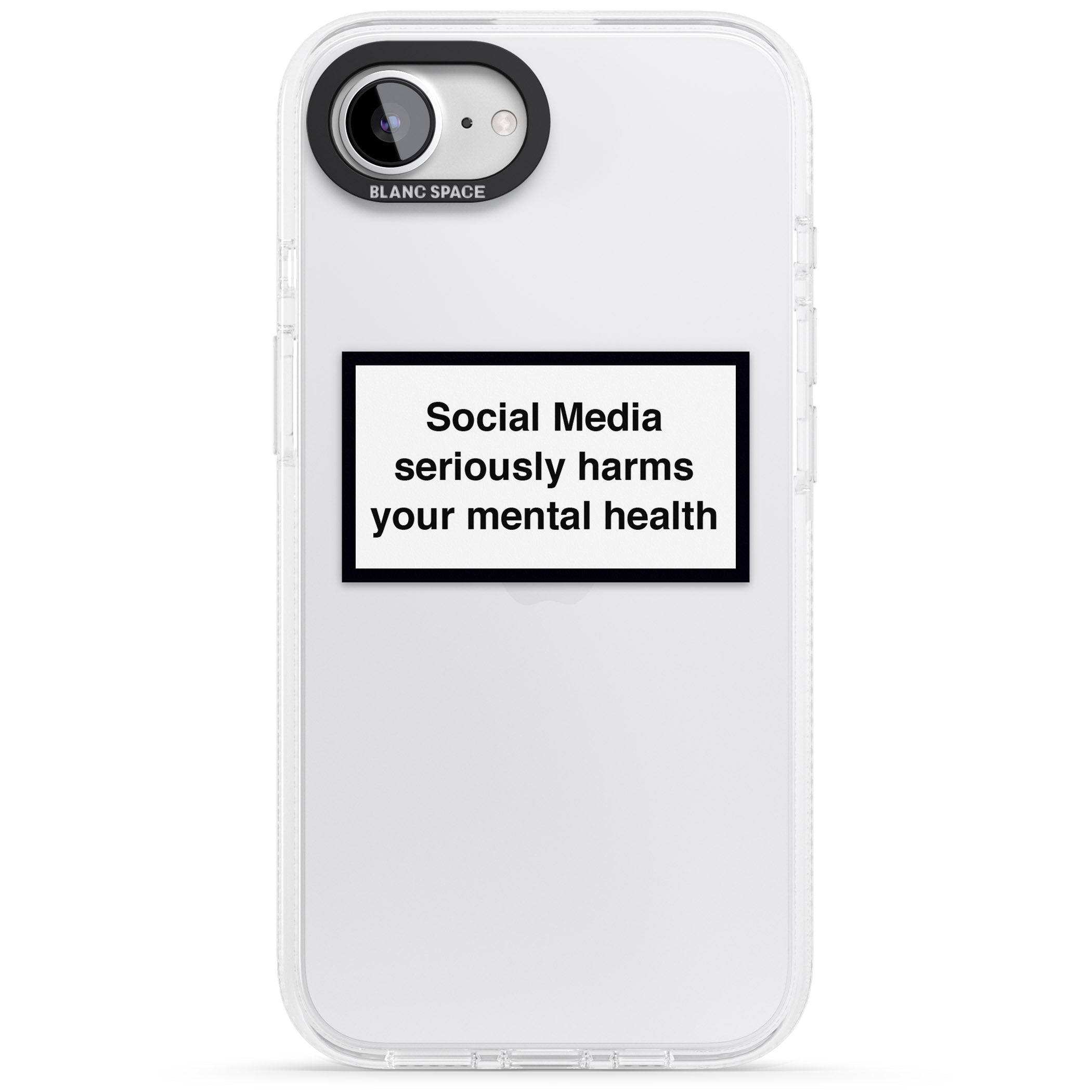 Social Media Quote iPhone 16e Clear Case Impact Air - Blanc Space