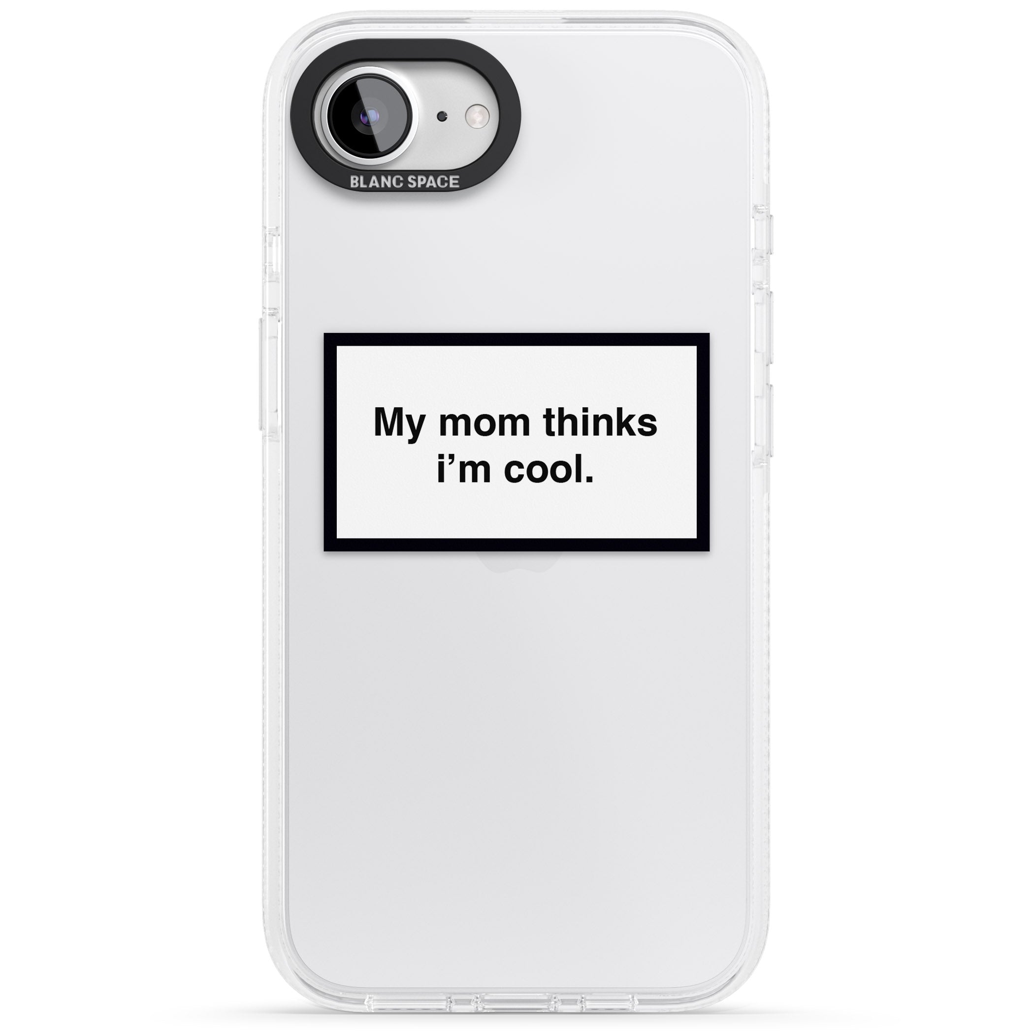 My Mom Thinks i'm Cool iPhone 16e Clear Case Impact Air - Blanc Space