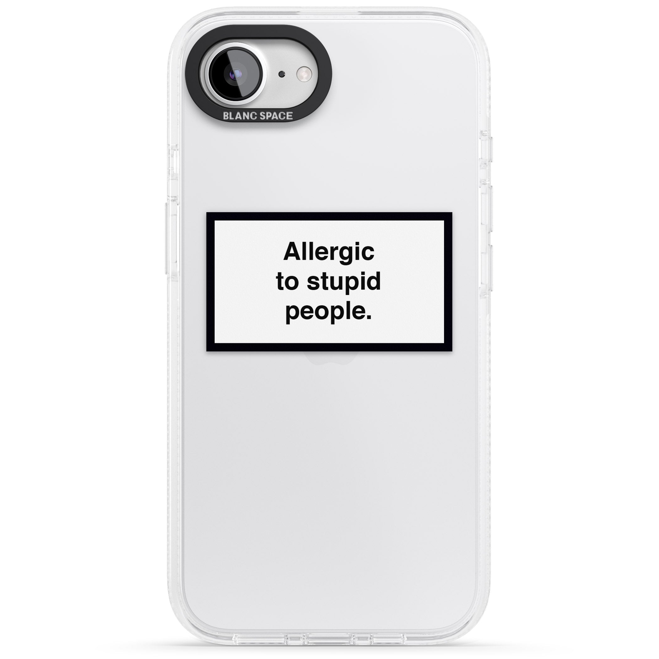 Allergic to stupid people iPhone 16e Clear Case Impact Air - Blanc Space