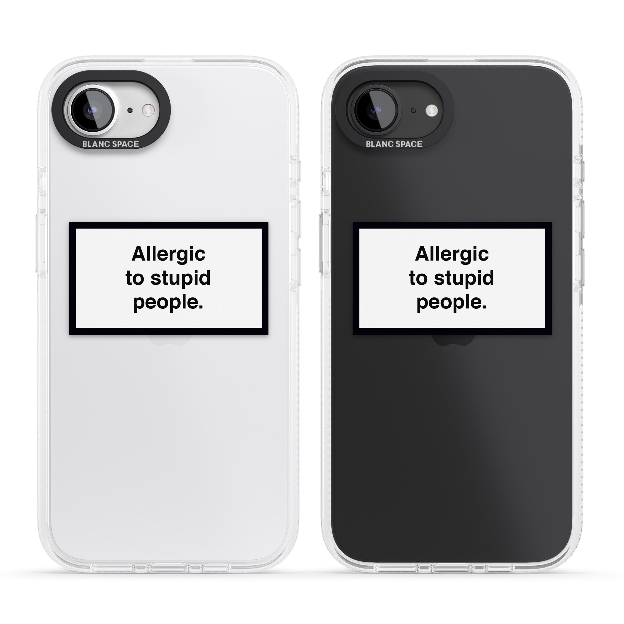Allergic to stupid people iPhone 16e Clear Case Impact Air - Blanc Space