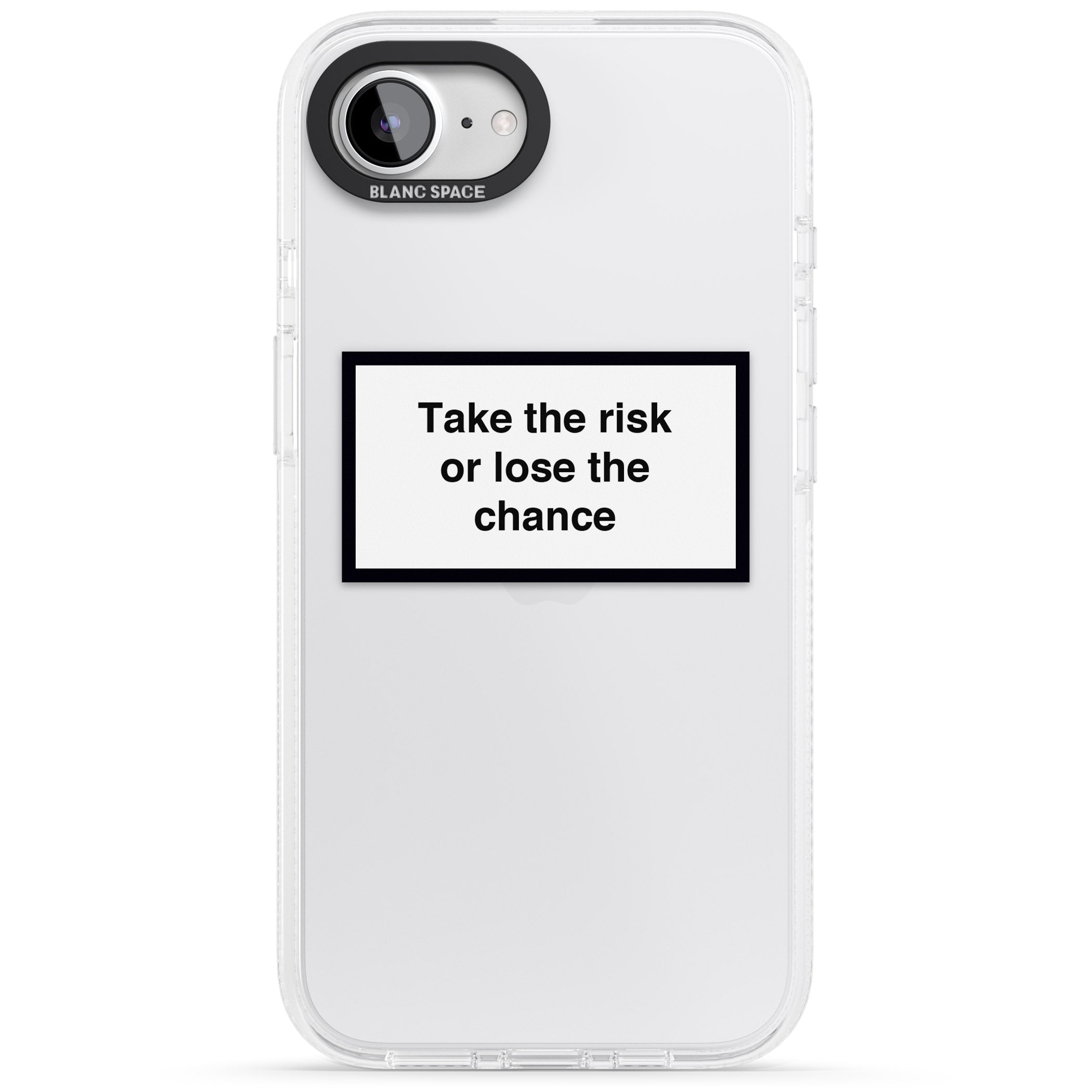 Take the risk or lose the chance iPhone 16e Clear Case Impact Air - Blanc Space