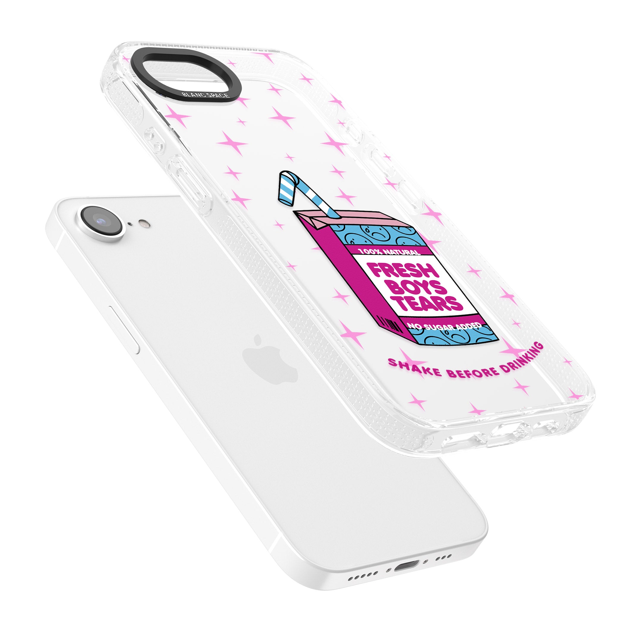 Boy Tears iPhone 16e Clear Case Impact Air - Blanc Space