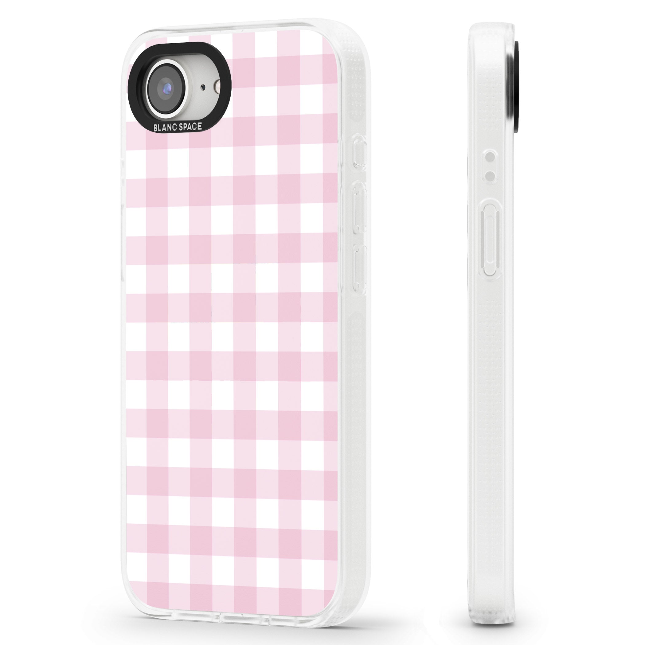 Pink Gingham Pattern iPhone 16e Clear Case Impact Air - Blanc Space