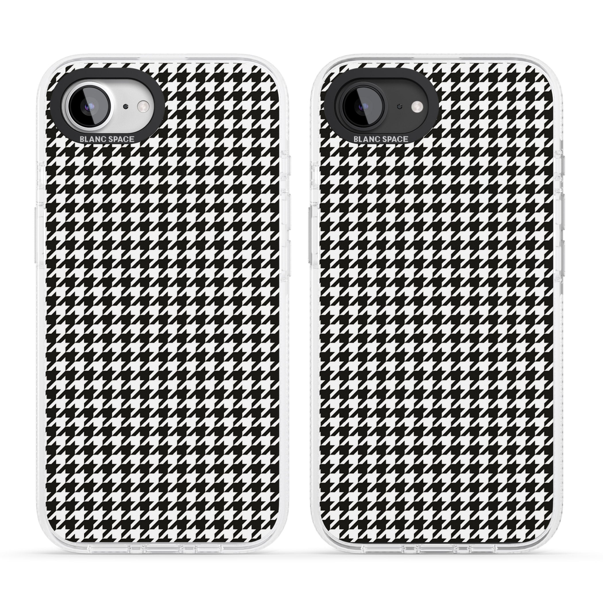 Chic Houndstooth Check iPhone 16e Clear Case Impact Air - Blanc Space
