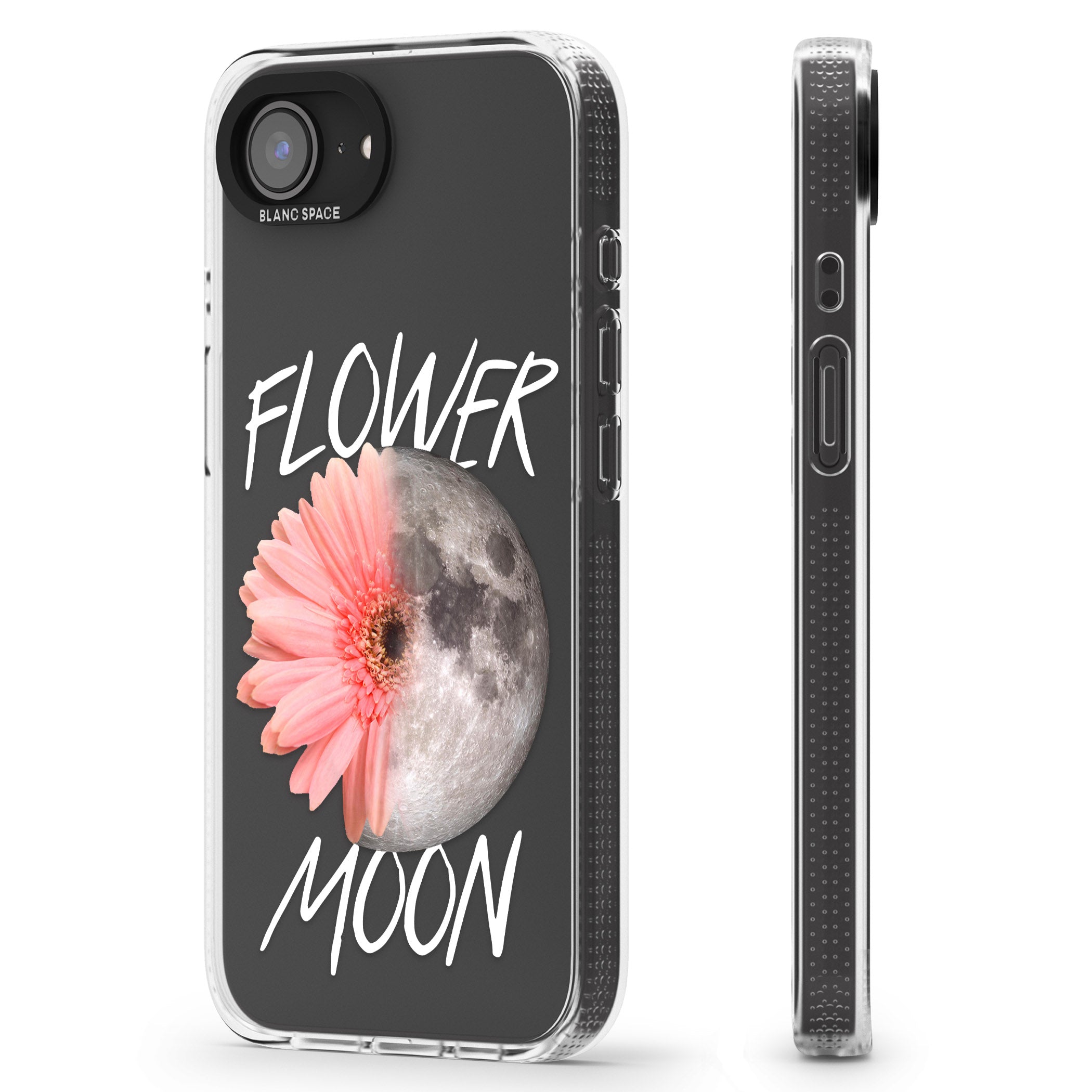 Flower Moon iPhone 16e Clear Case Impact Air - Blanc Space