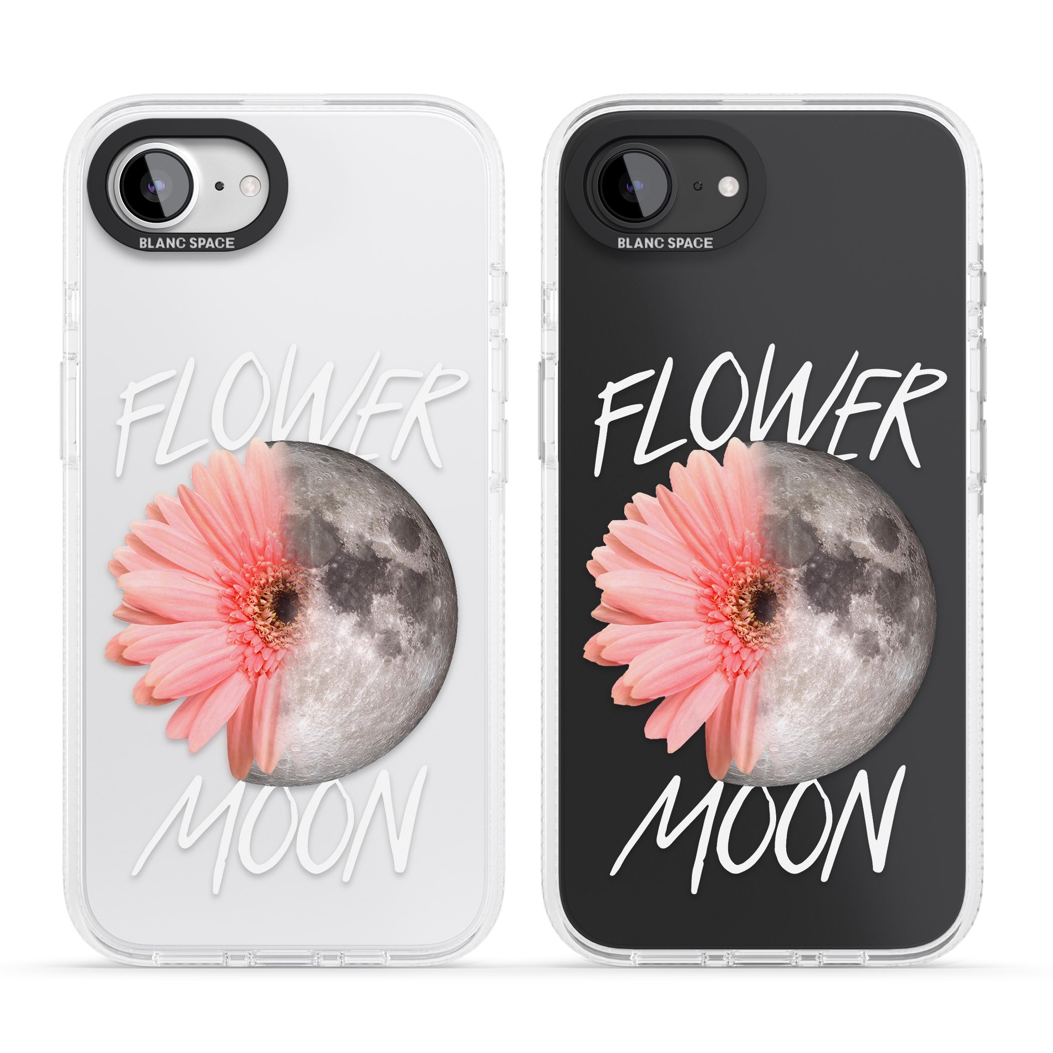 Flower Moon iPhone 16e Clear Case Impact Air - Blanc Space
