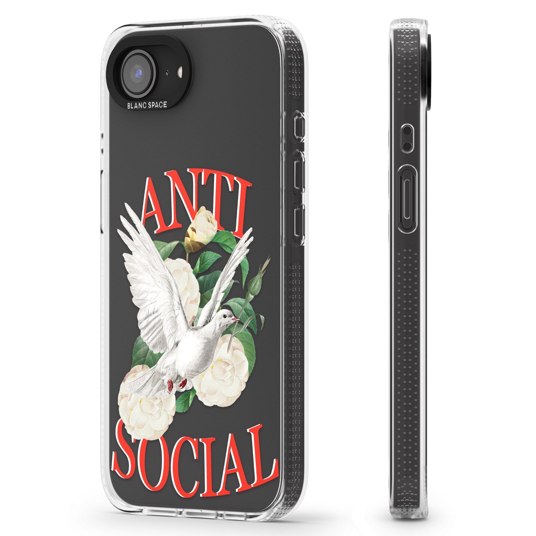 Anti-Social iPhone 16e Clear Case Impact Air - Blanc Space