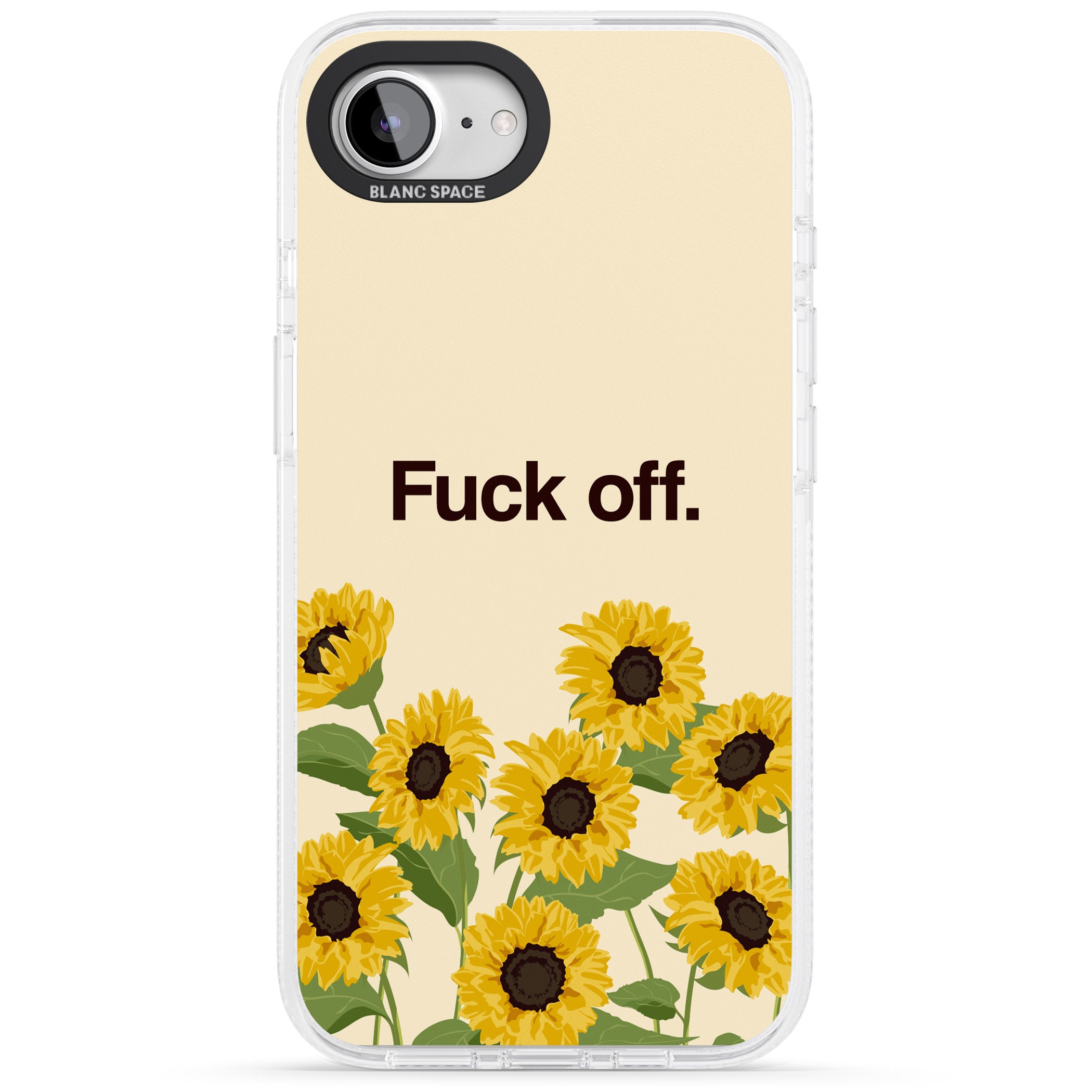 F*ck off iPhone 16e Clear Case Impact Air - Blanc Space