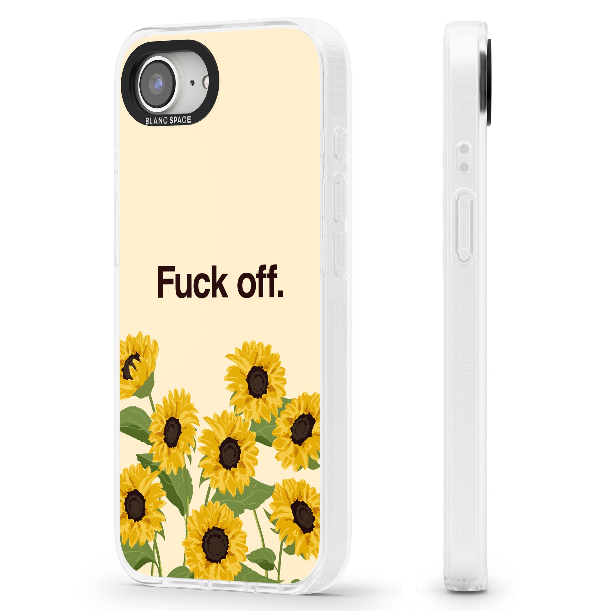 F*ck off iPhone 16e Clear Case Impact Air - Blanc Space