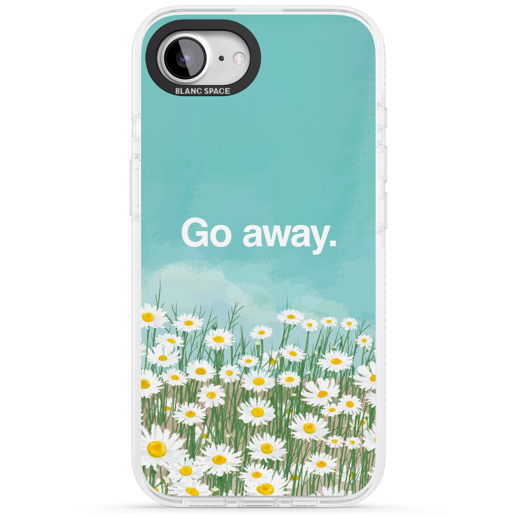 Go away iPhone 16e Clear Case Impact Air - Blanc Space