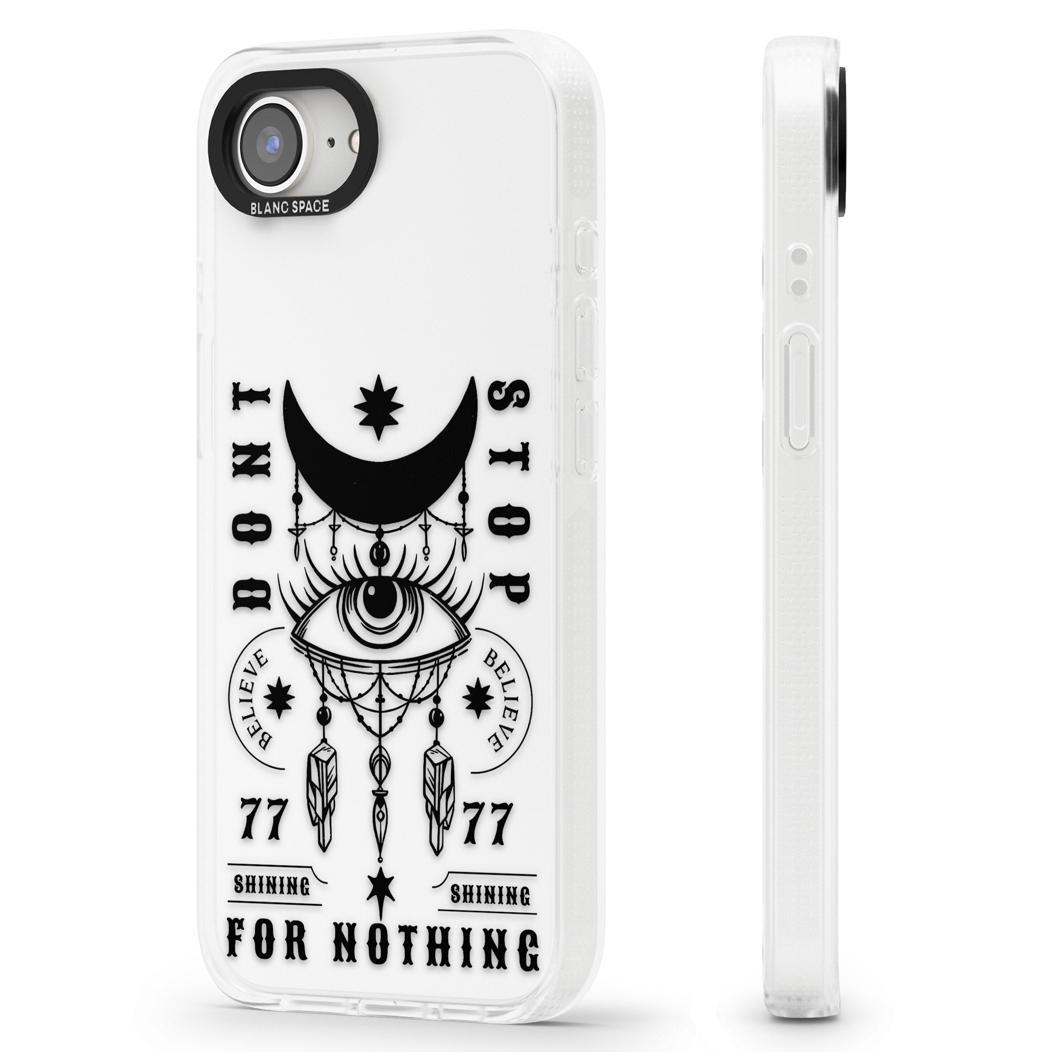 Don't Stop For Nothing iPhone 16e Clear Case Impact Air - Blanc Space