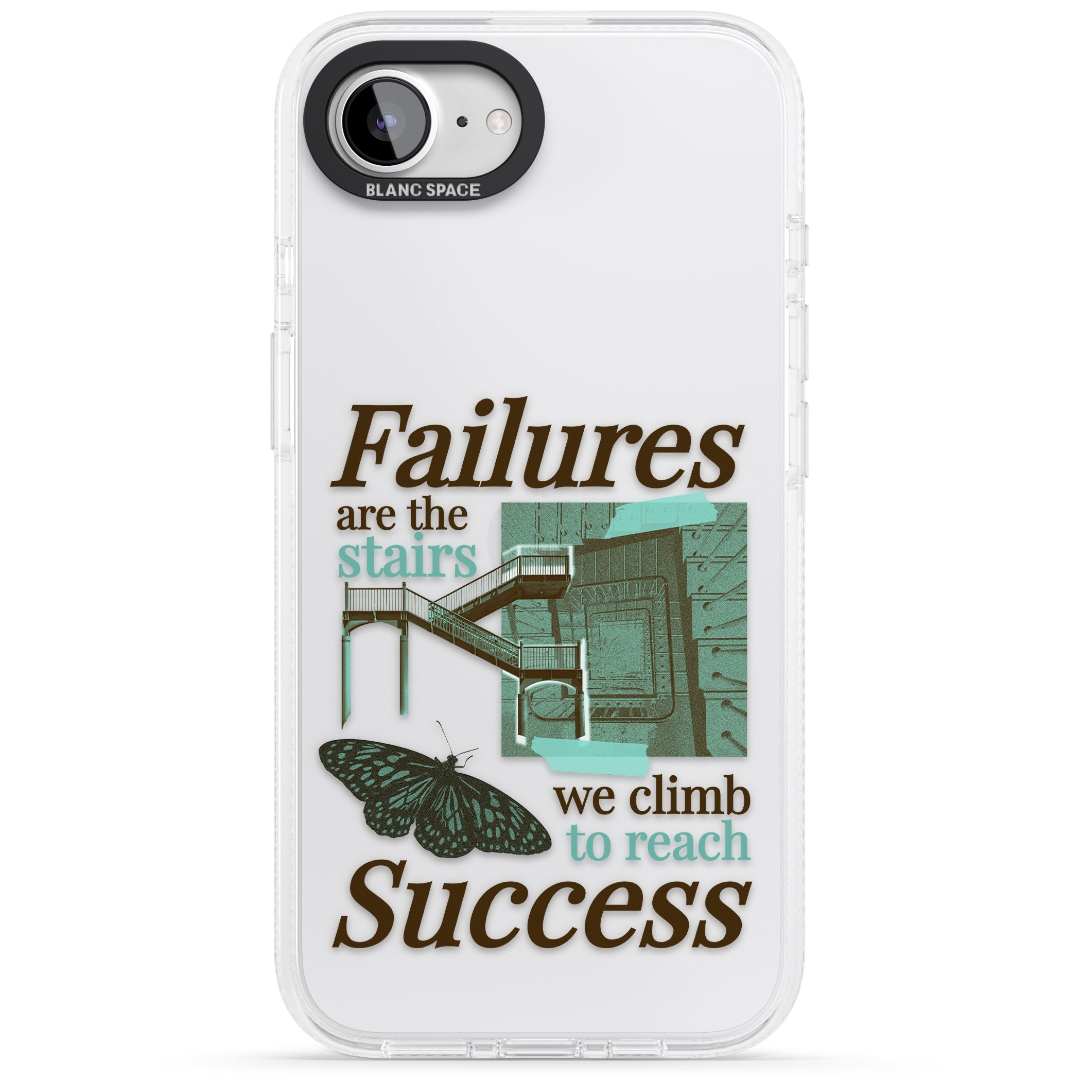 Fail To Succeed iPhone 16e Clear Case Impact Air - Blanc Space