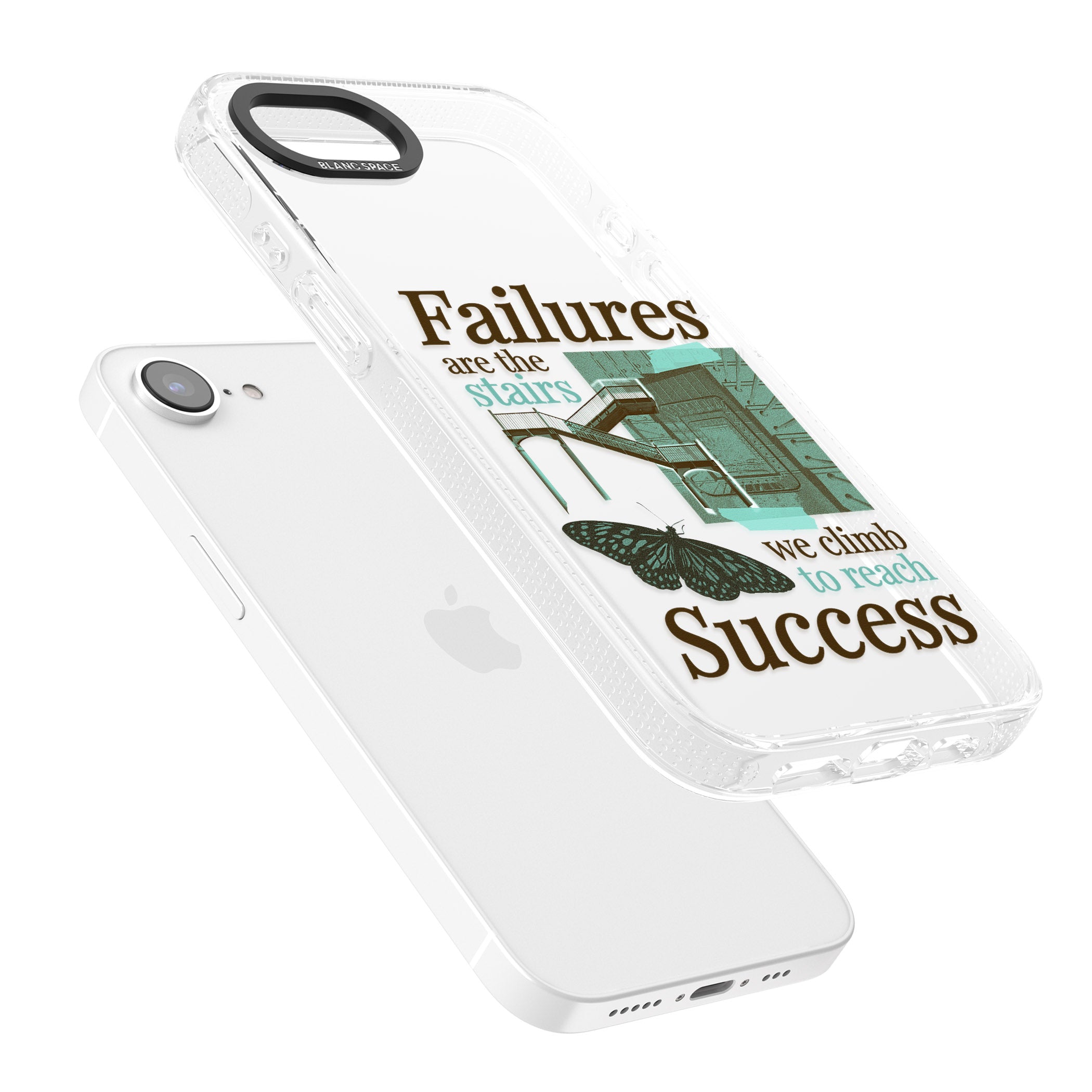 Fail To Succeed iPhone 16e Clear Case Impact Air - Blanc Space