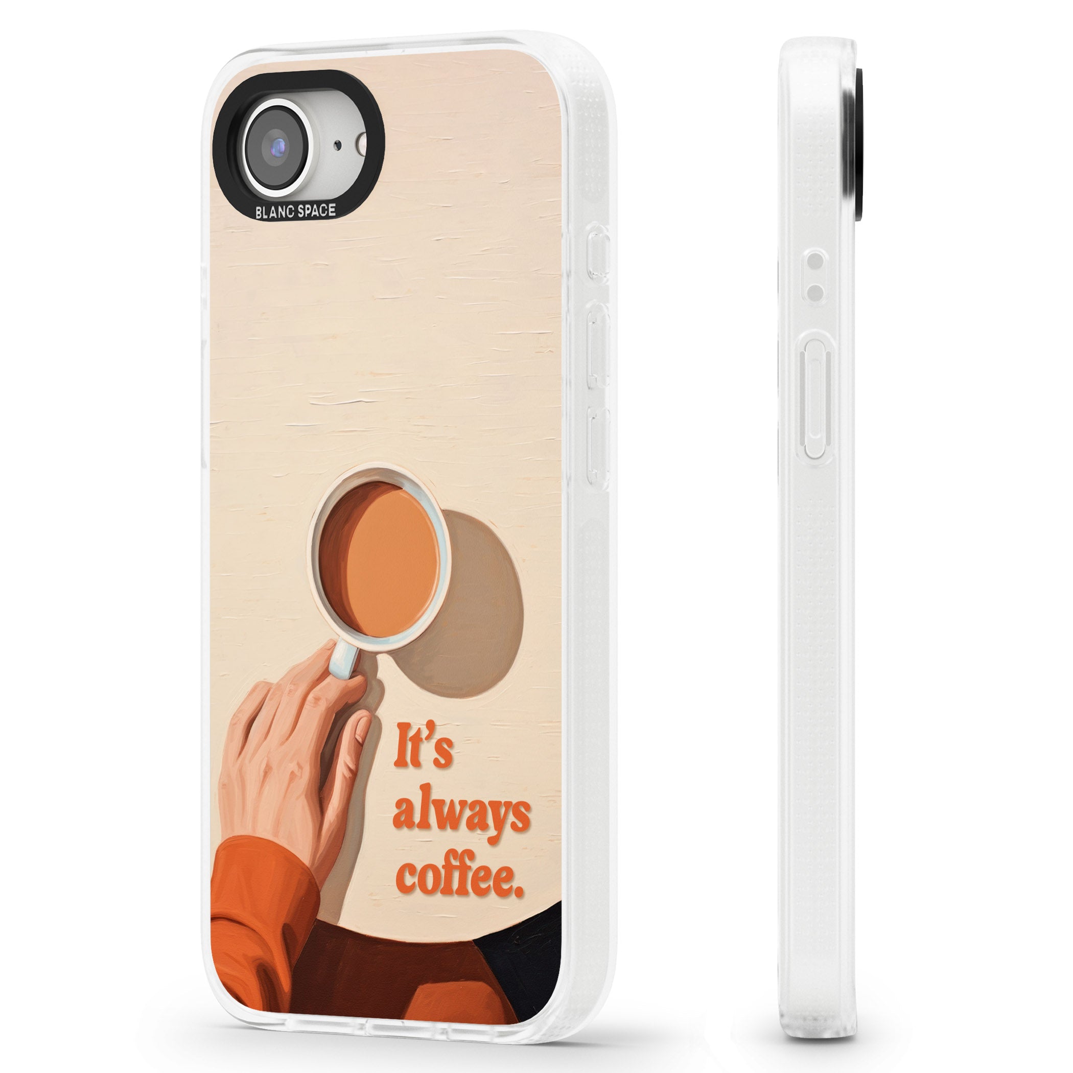 It's Always Coffee iPhone 16e Clear Case Impact Air - Blanc Space