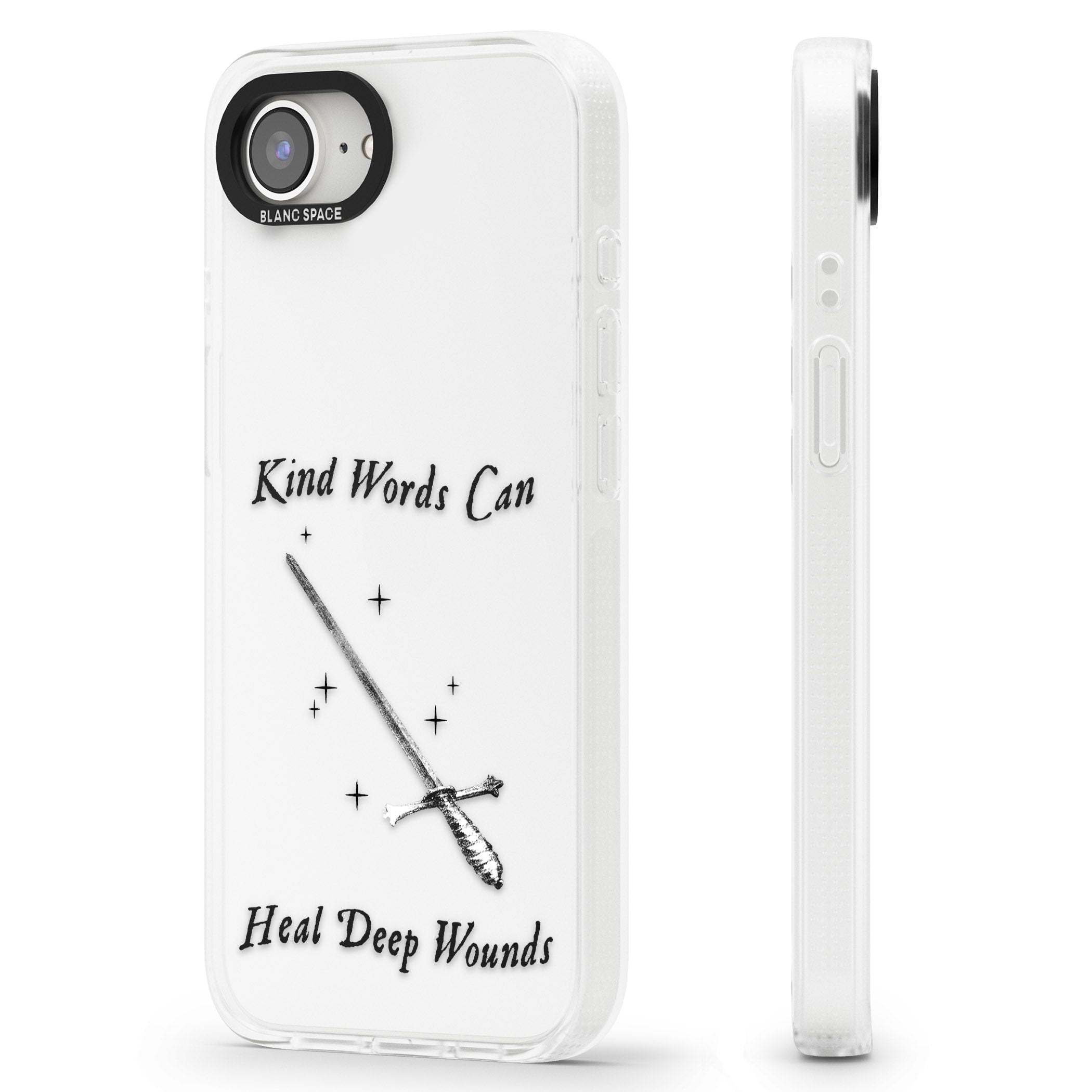 Kind Words Can Heal Deep Wounds iPhone 16e Clear Case Impact Air - Blanc Space