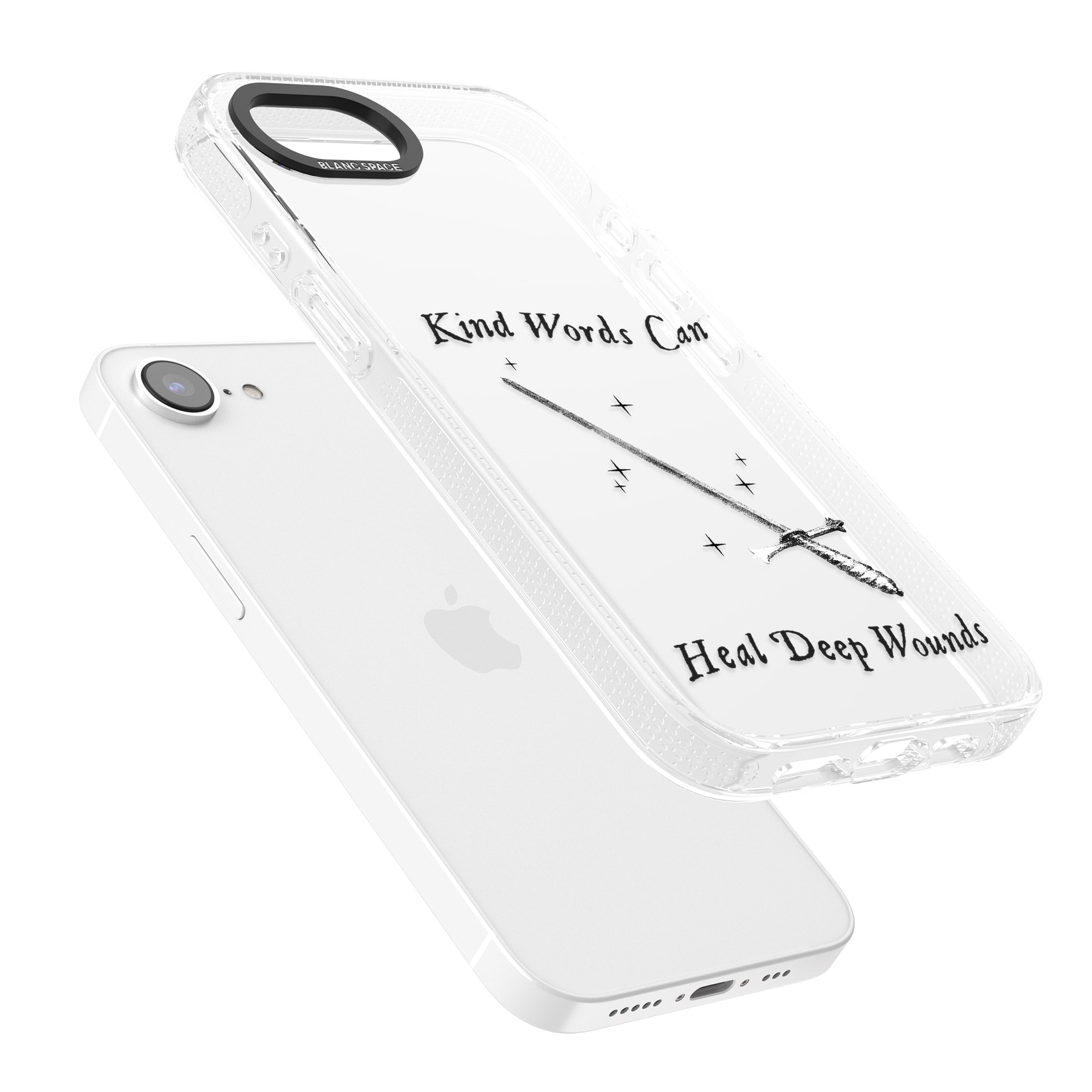 Kind Words Can Heal Deep Wounds iPhone 16e Clear Case Impact Air - Blanc Space
