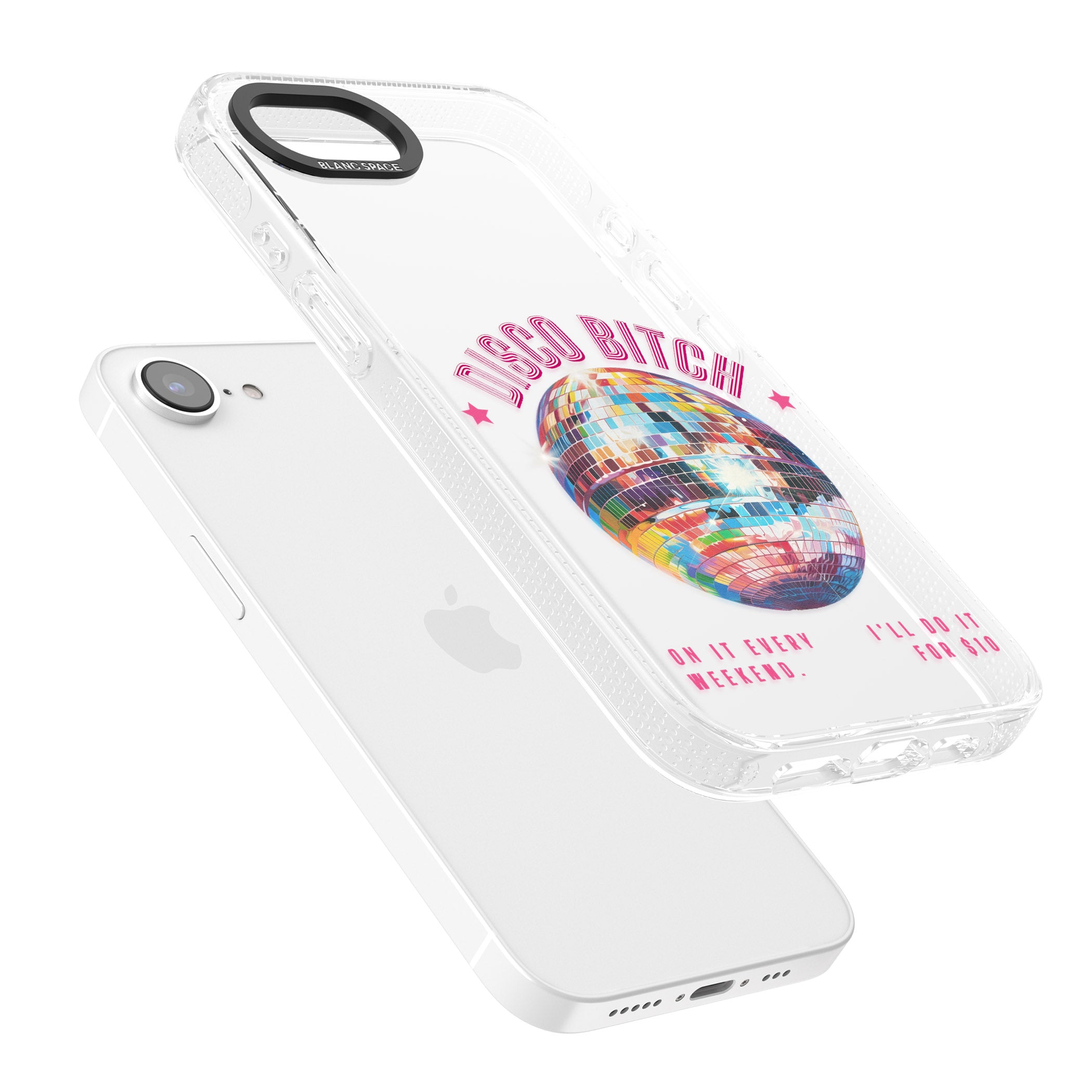 Disco B*tch iPhone 16e Clear Case Impact Air - Blanc Space