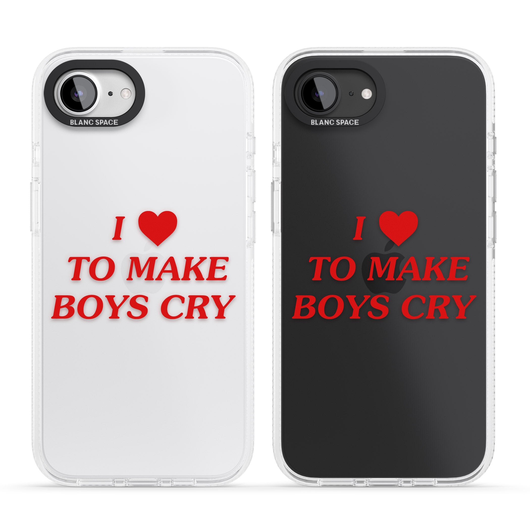 I Love to Make Boys Cry iPhone 16e Clear Case Impact Air - Blanc Space