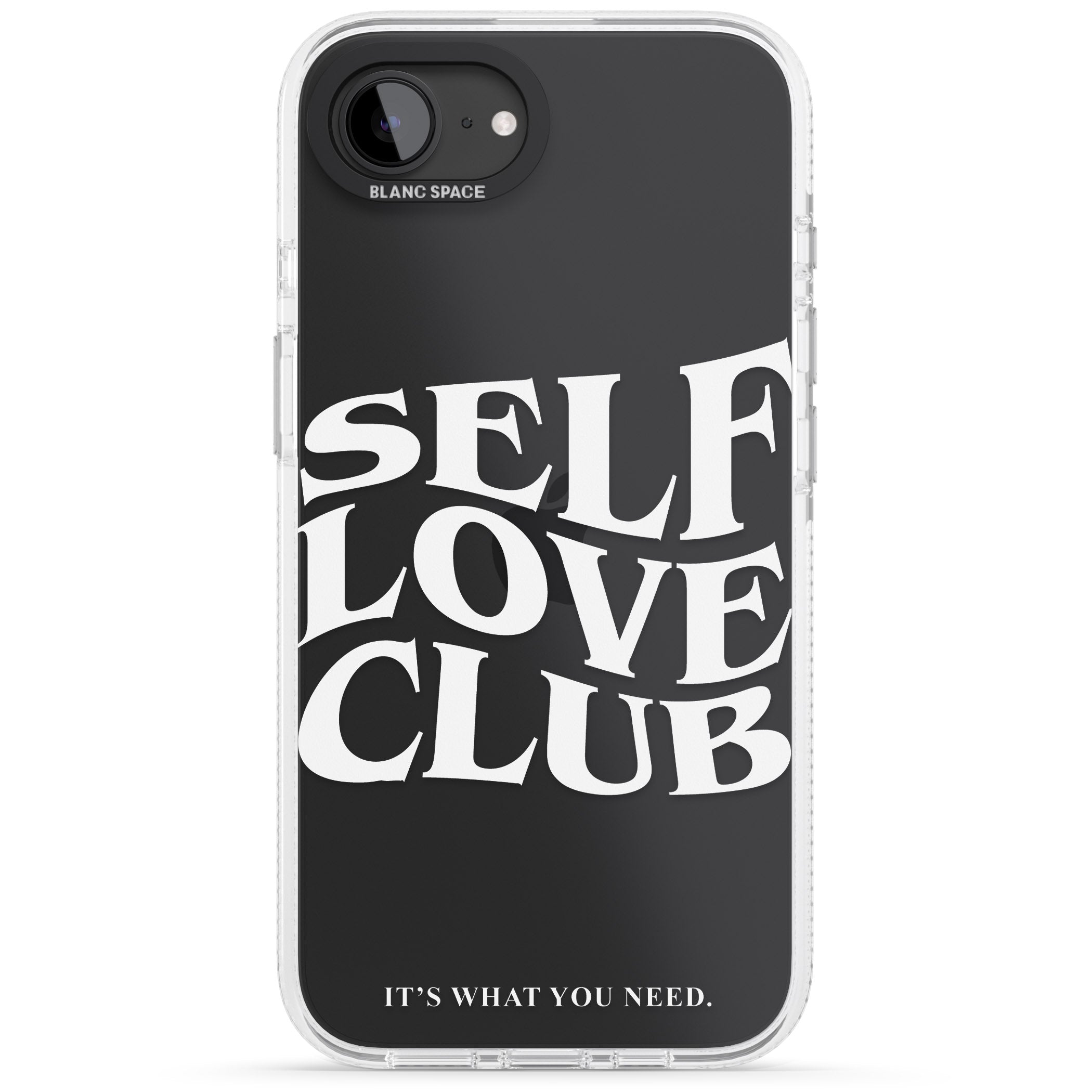 Self Love Club (White) iPhone 16e Clear Case Impact Air - Blanc Space