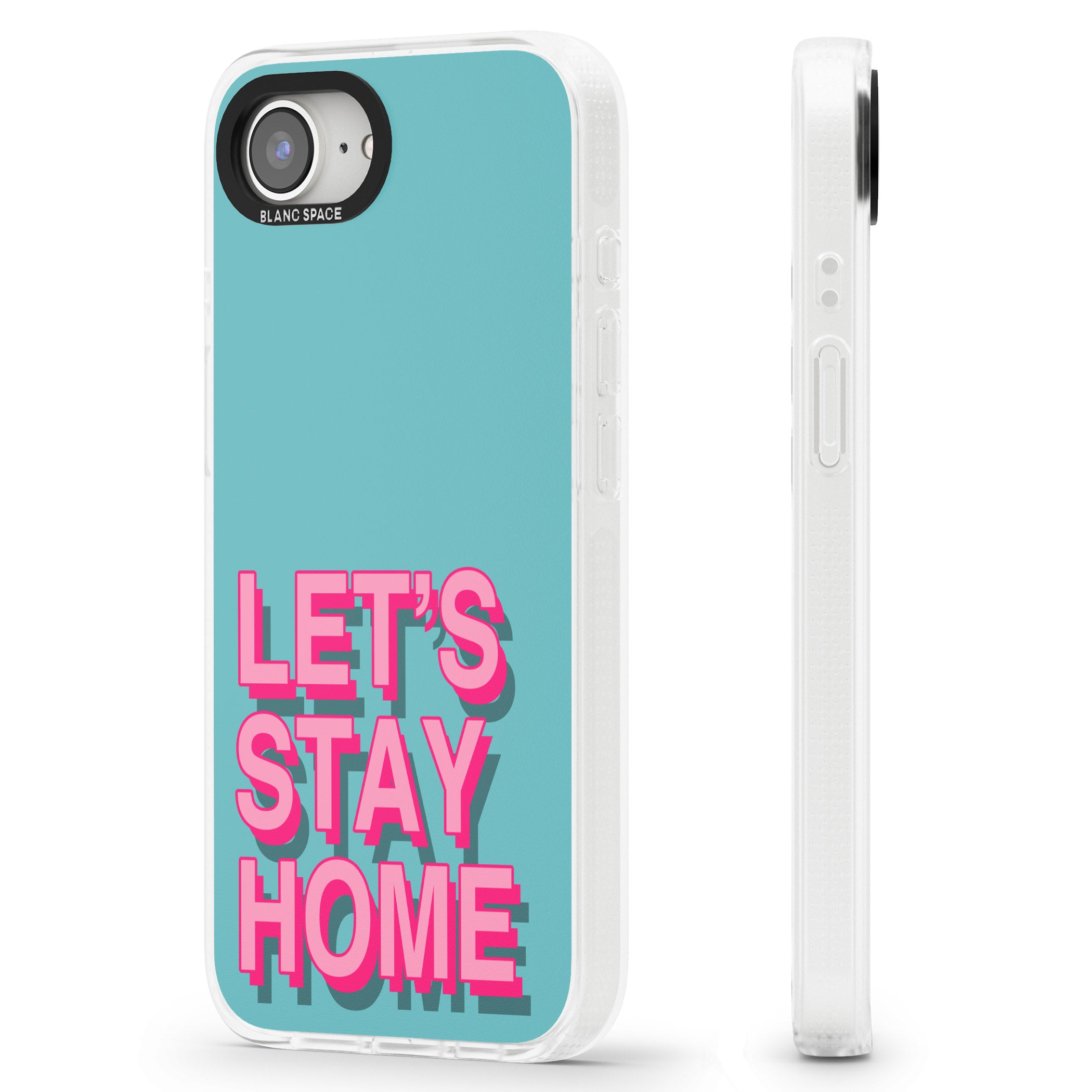Let's Stay Home iPhone 16e Clear Case Impact Air - Blanc Space