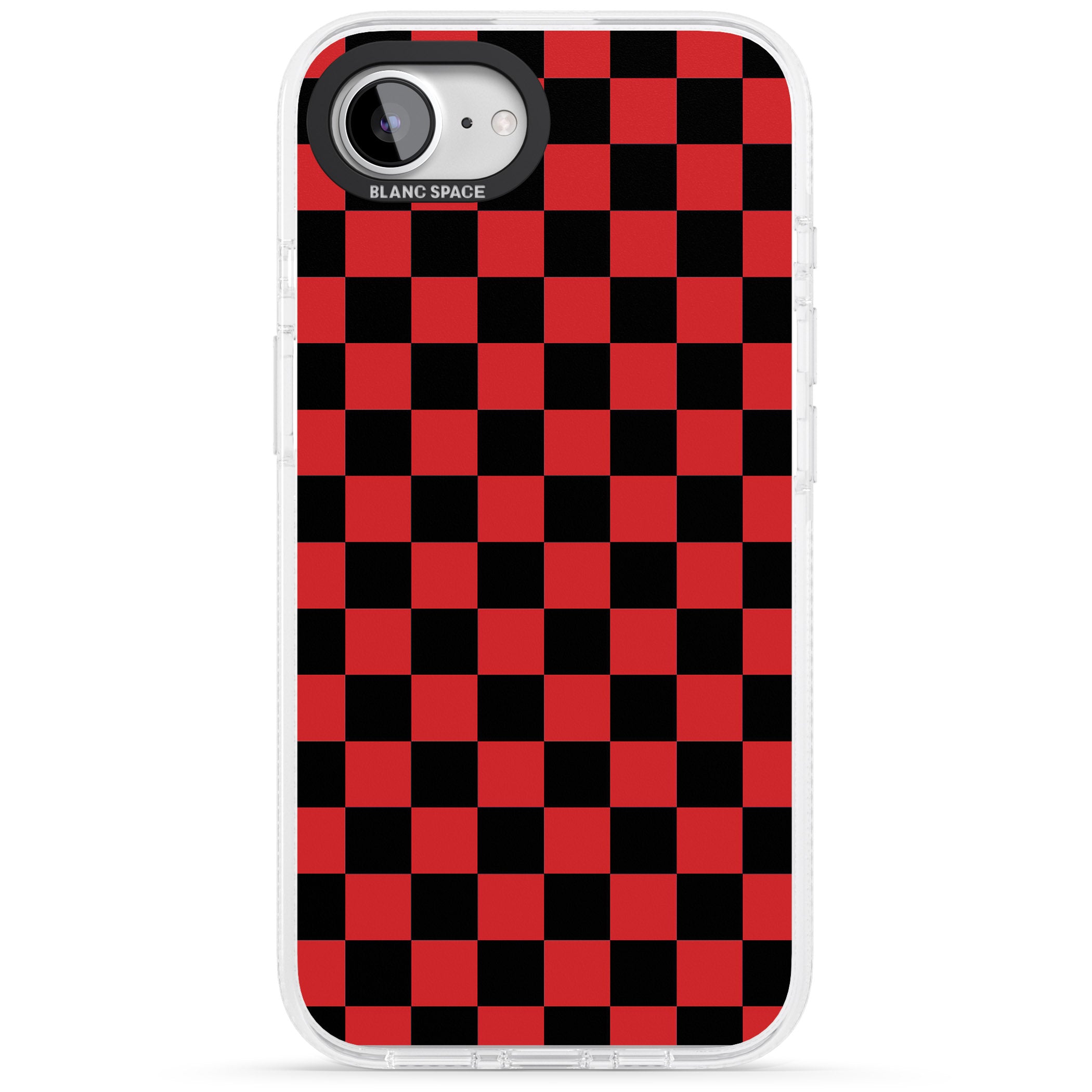 Red Black Checkered iPhone 16e Clear Case Impact Air - Blanc Space