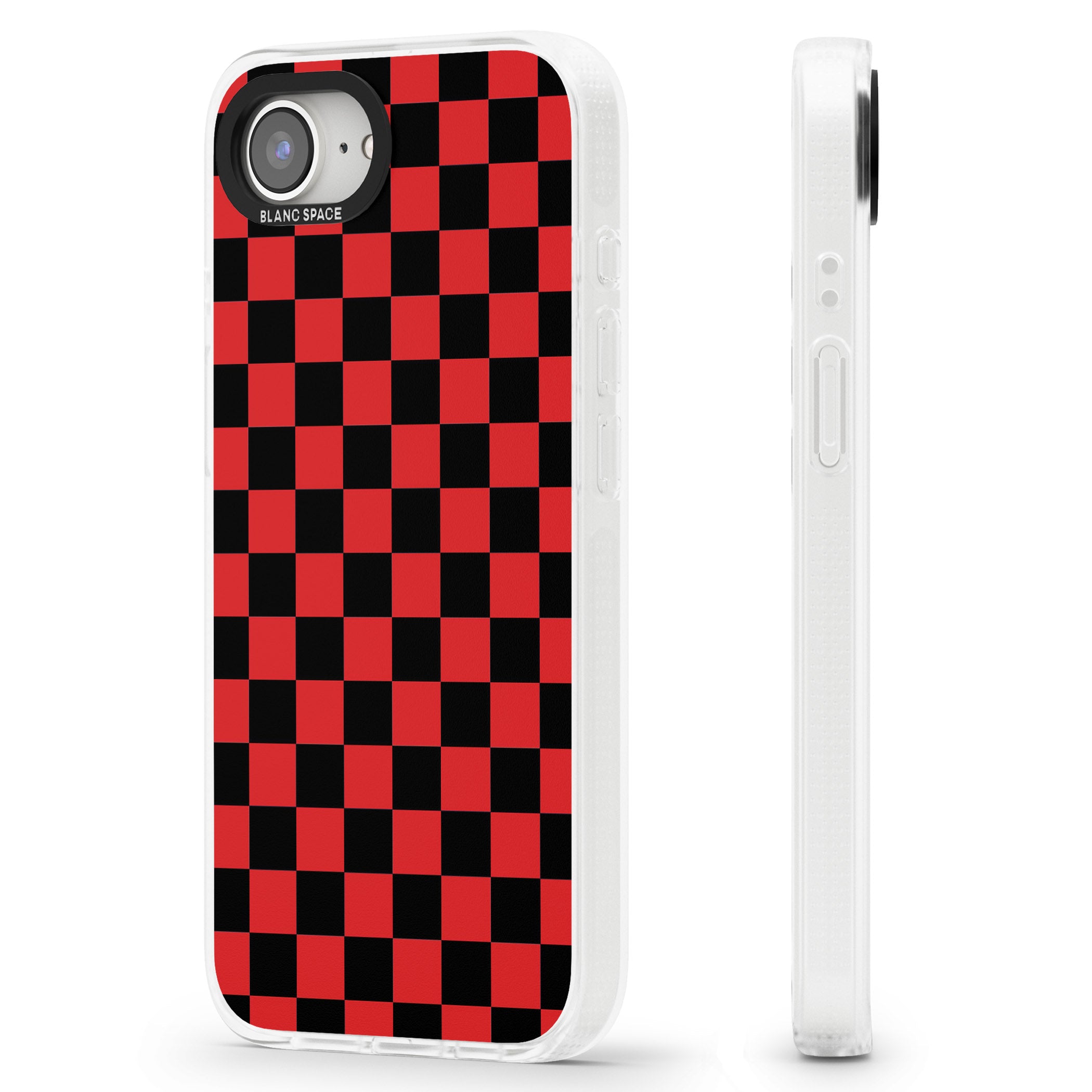 Red Black Checkered iPhone 16e Clear Case Impact Air - Blanc Space
