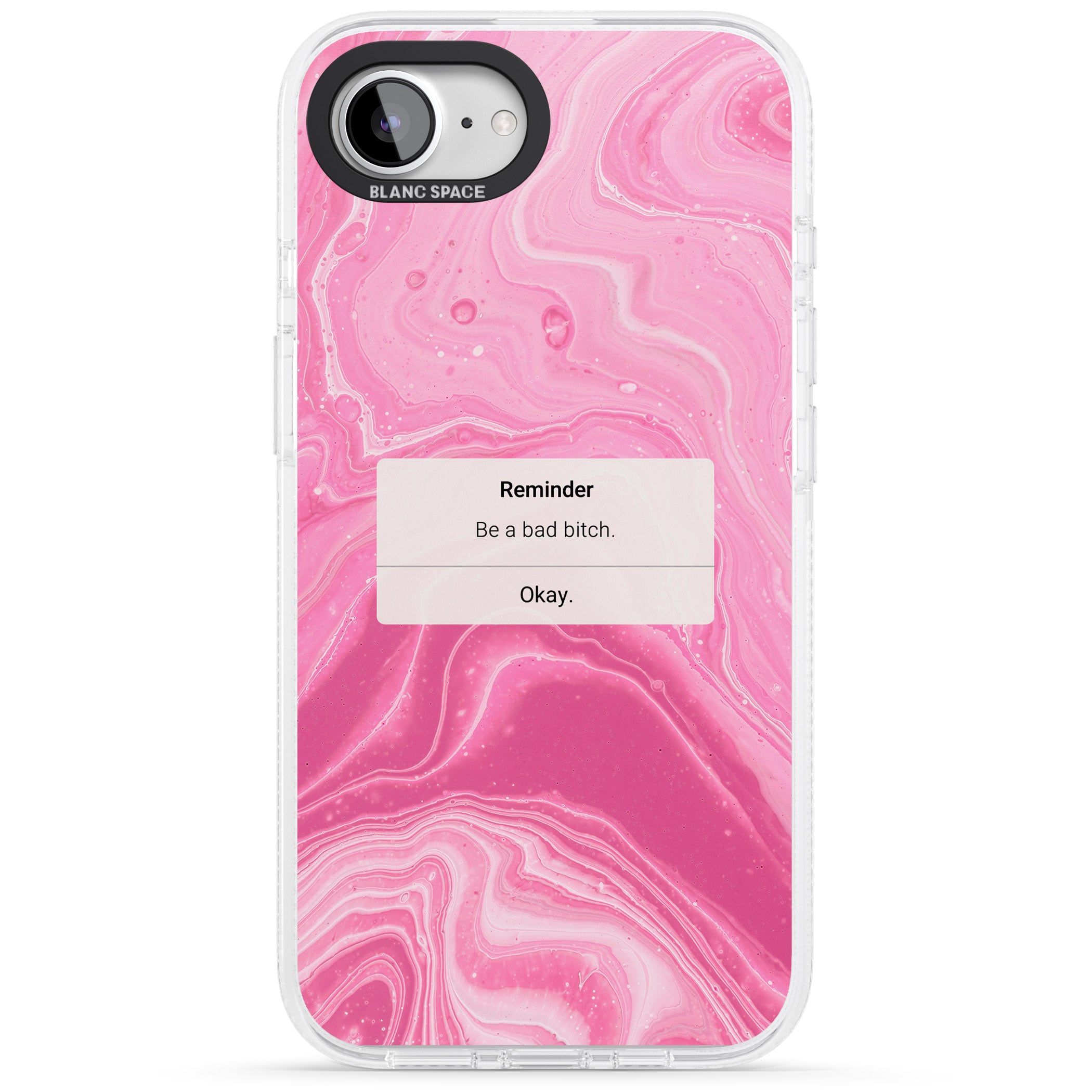 "Be a Bad Bitch" iPhone Reminder iPhone 16e Clear Case Impact Air - Blanc Space