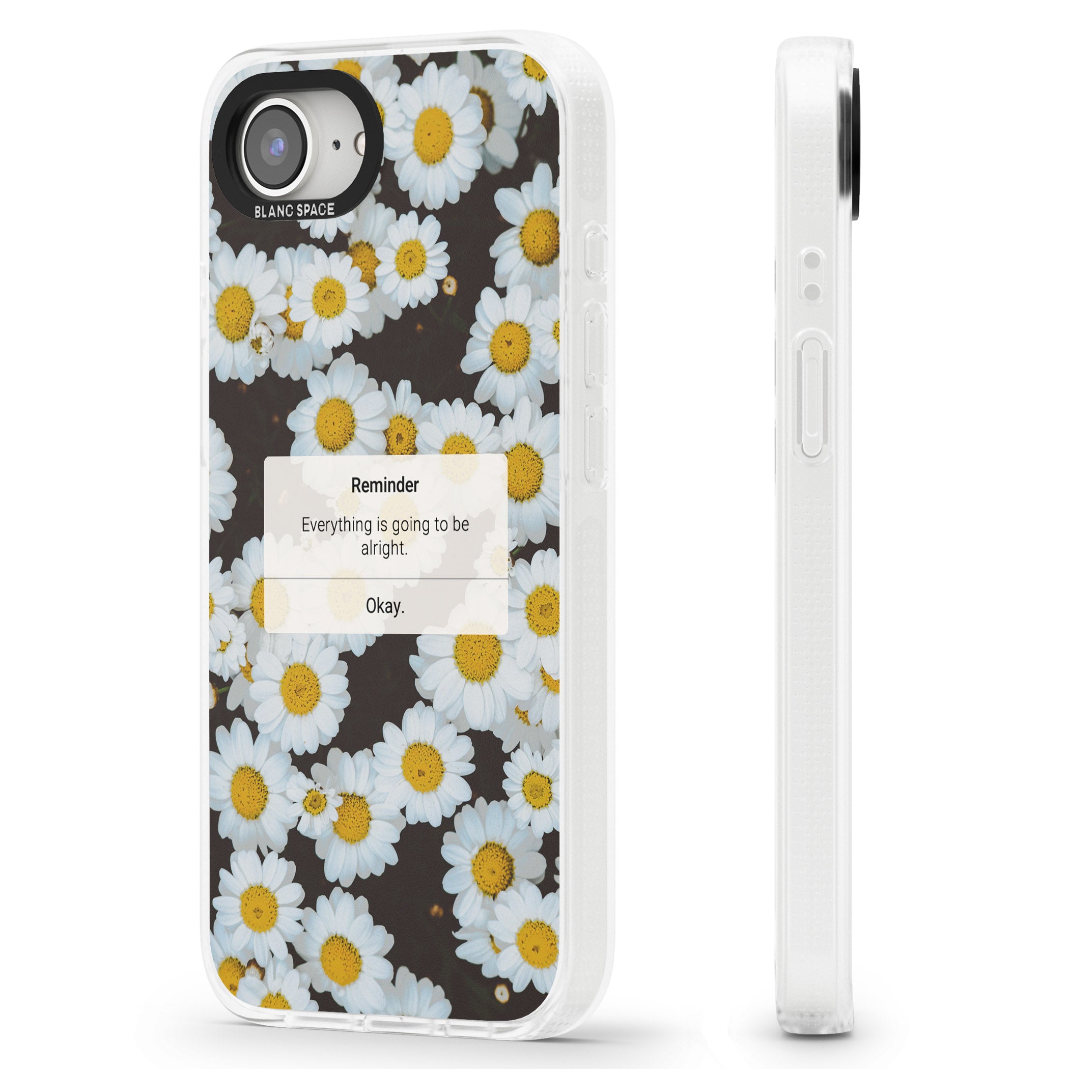 "Everything will be alright" iPhone Reminder iPhone 16e Clear Case Impact Air - Blanc Space