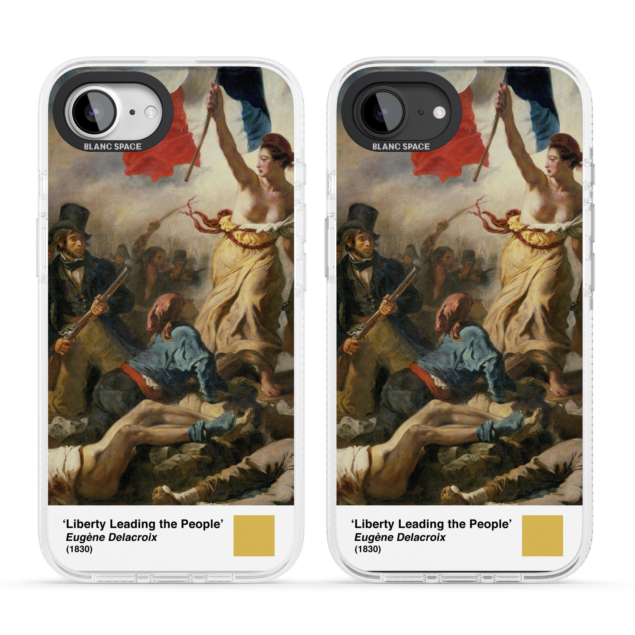 Liberty Leading the People iPhone 16e Clear Case Impact Air - Blanc Space