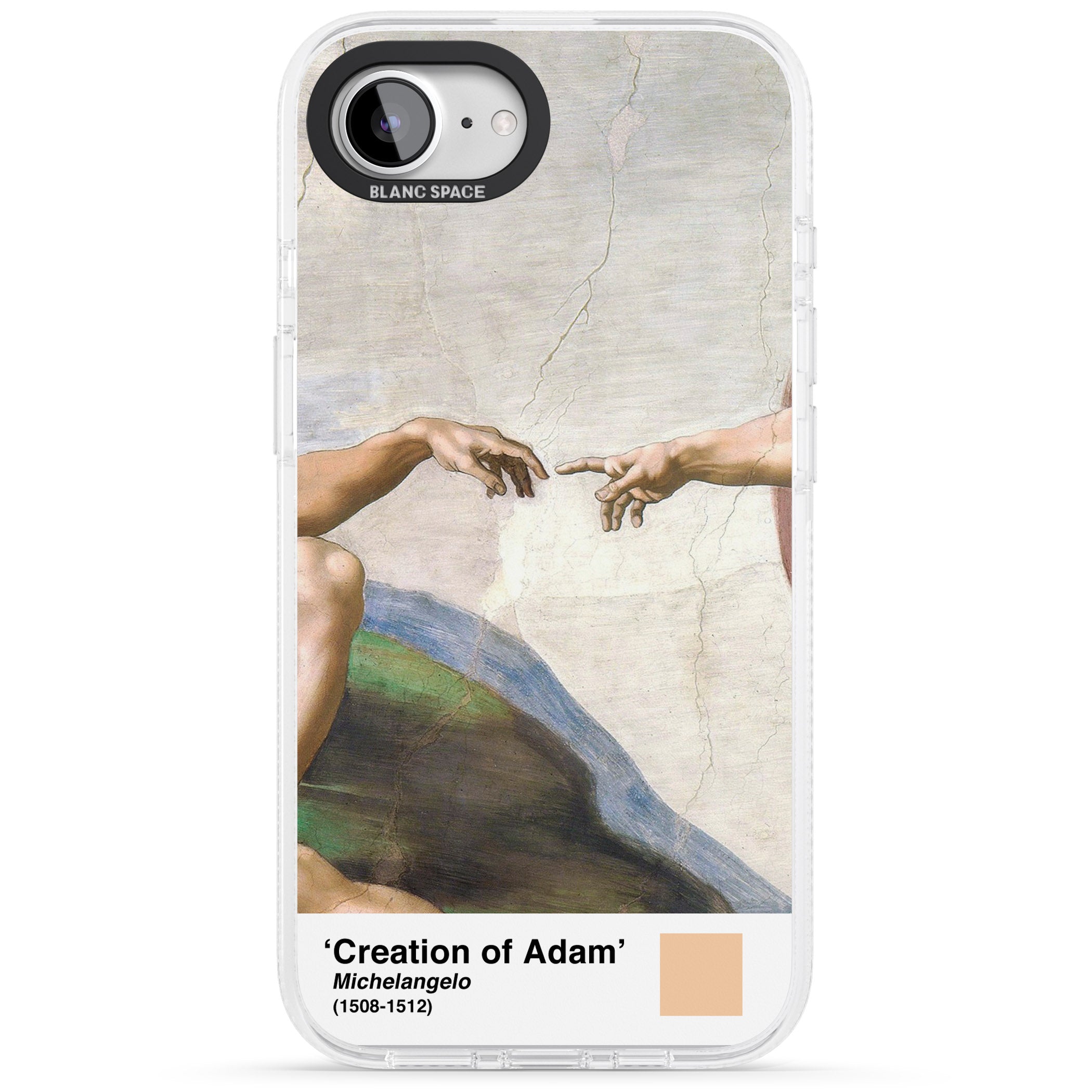 Creation of Adam iPhone 16e Clear Case Impact Air - Blanc Space