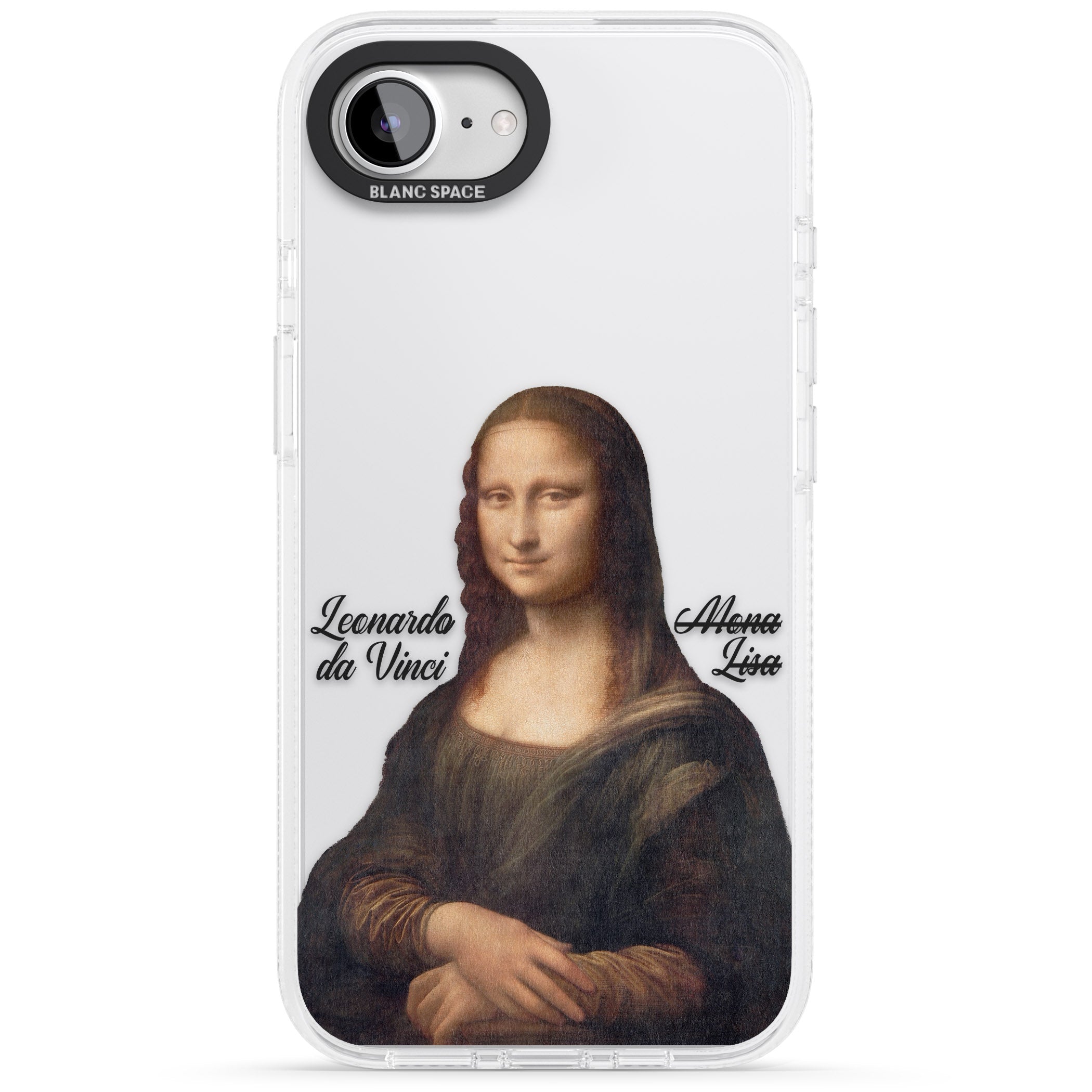 Mona Lisa Cutout iPhone 16e Clear Case Impact Air - Blanc Space